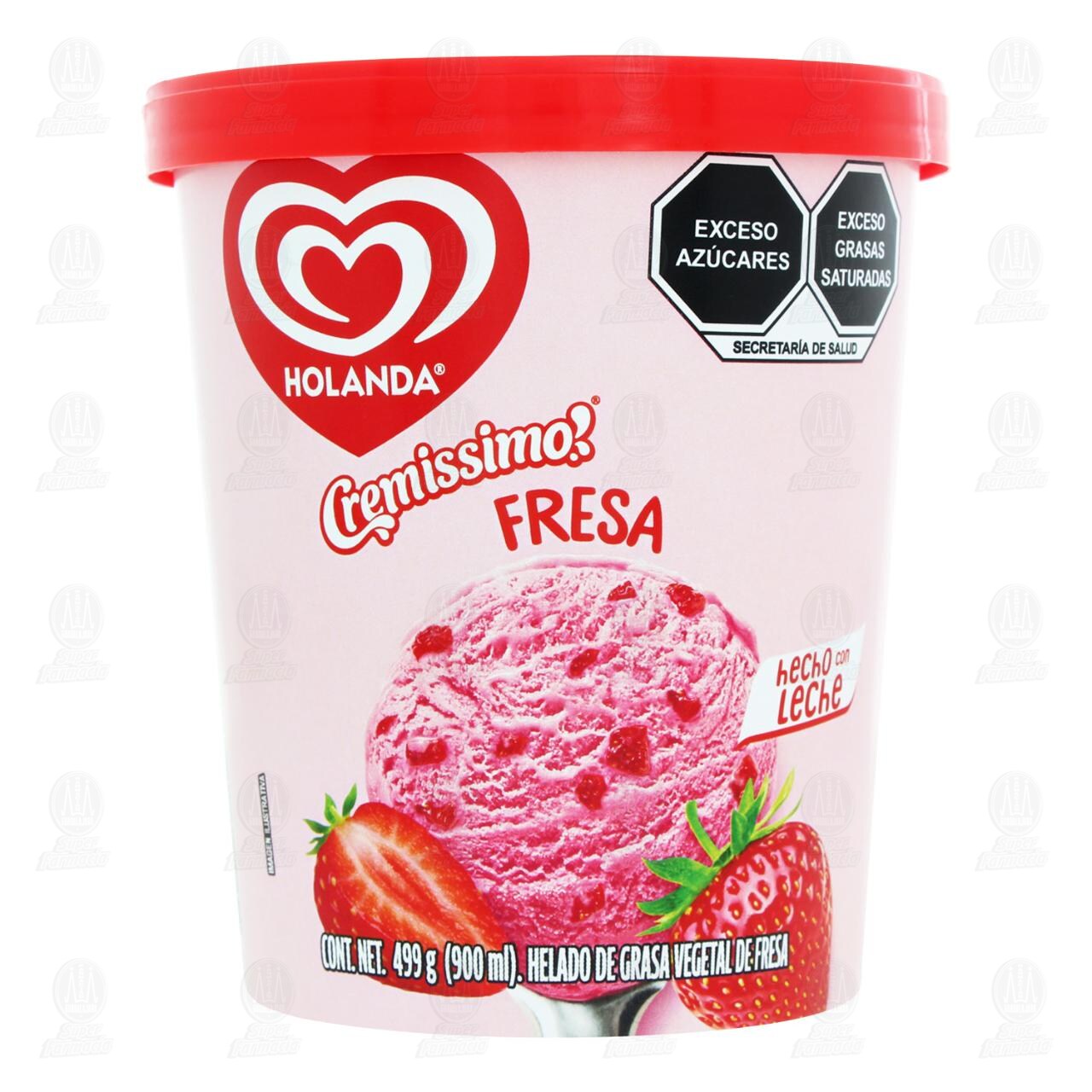 Helado Holanda Cremissimo Fresa, 900 ml. image number 1