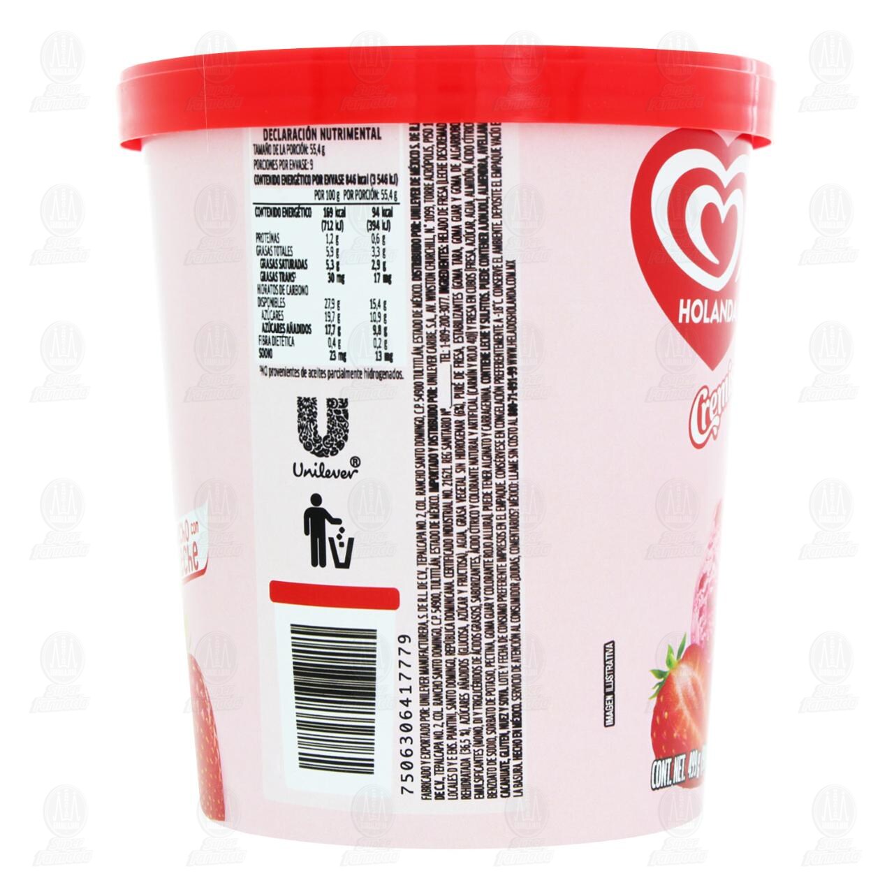 Helado Holanda Cremissimo Fresa, 900 ml. image number 2