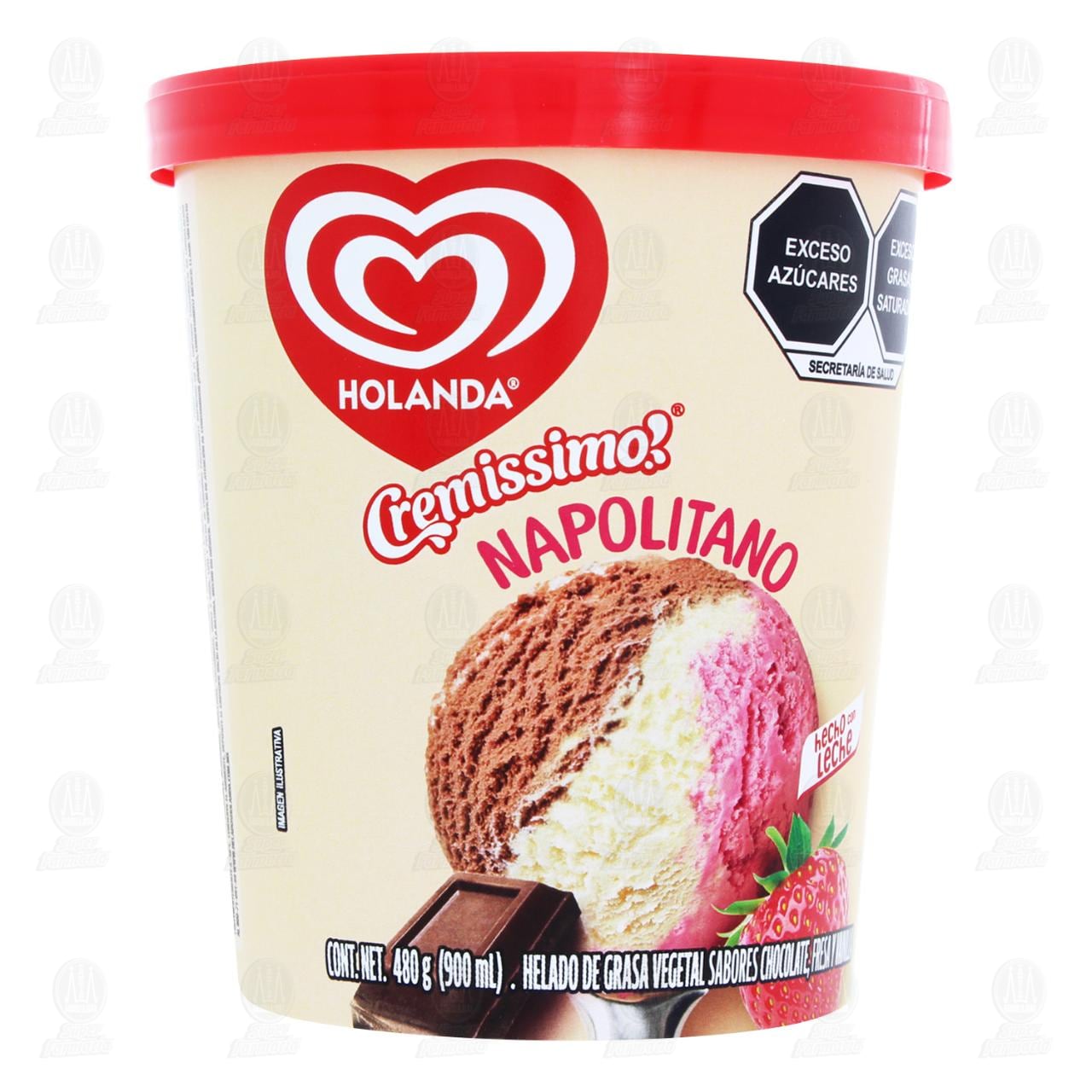 Imagen para Helado Holanda Cremissimo Napolitano,900 ml.