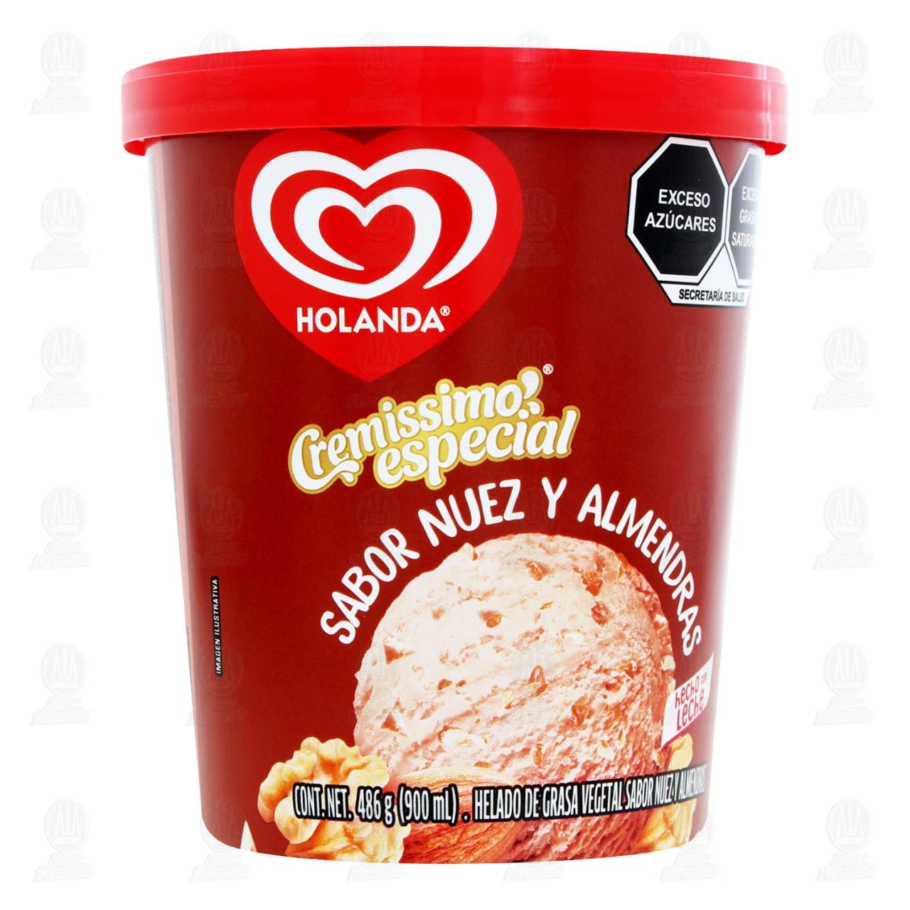 Imagen para Helado Holanda Cremissimo Especial Sabor Nuez y Almendra, 900 ml.