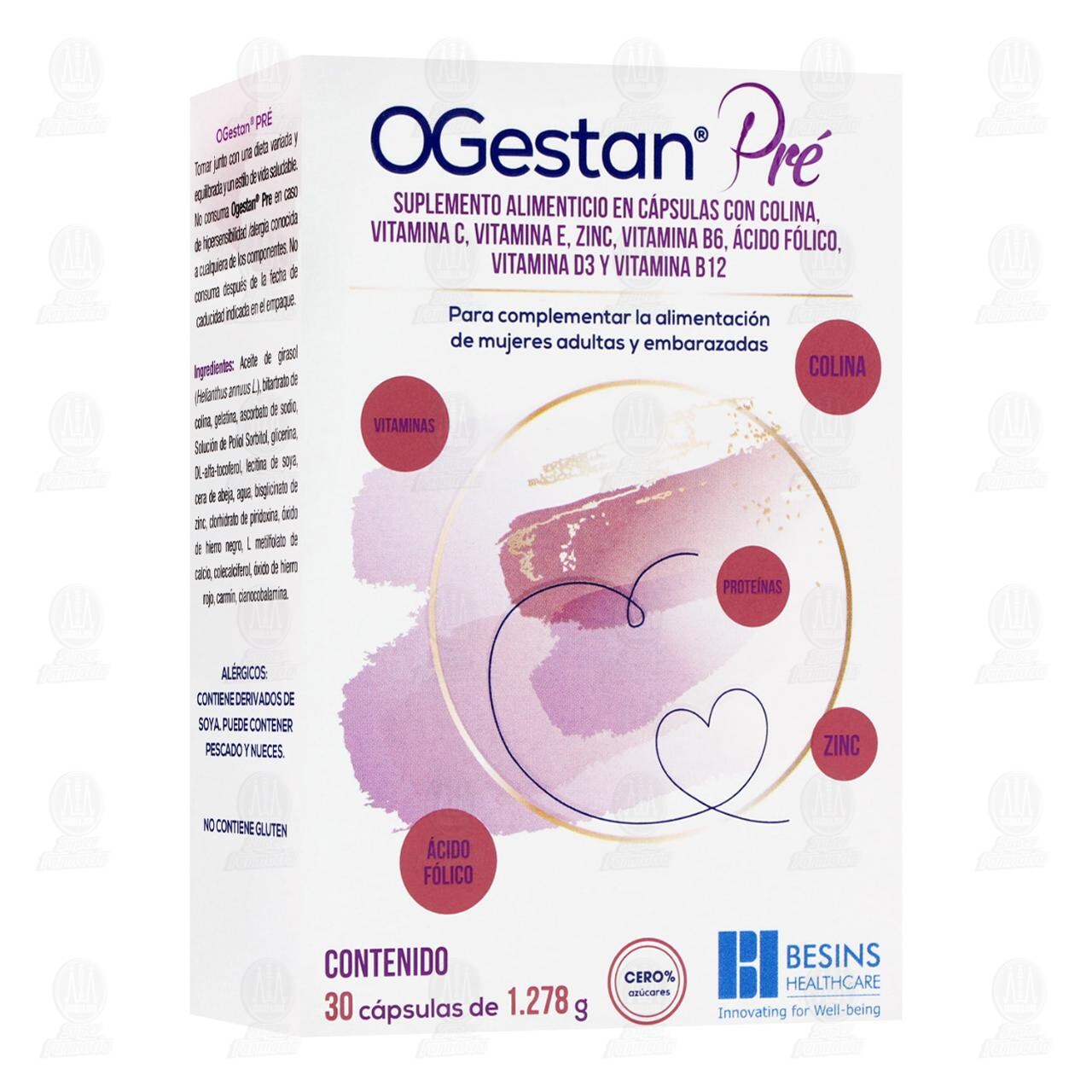 Ogestan-Pre Suplemento Alimenticio, 30 C&aacute;psulas. image number 0