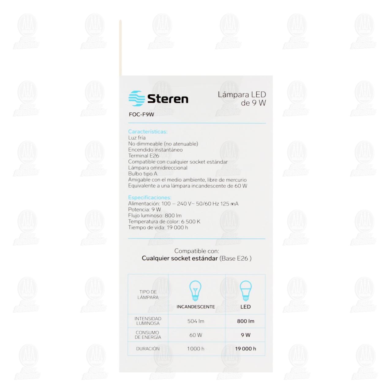 Foco Steren Led 9 W Luz Fr&iacute;a, 1 pz. image number 2