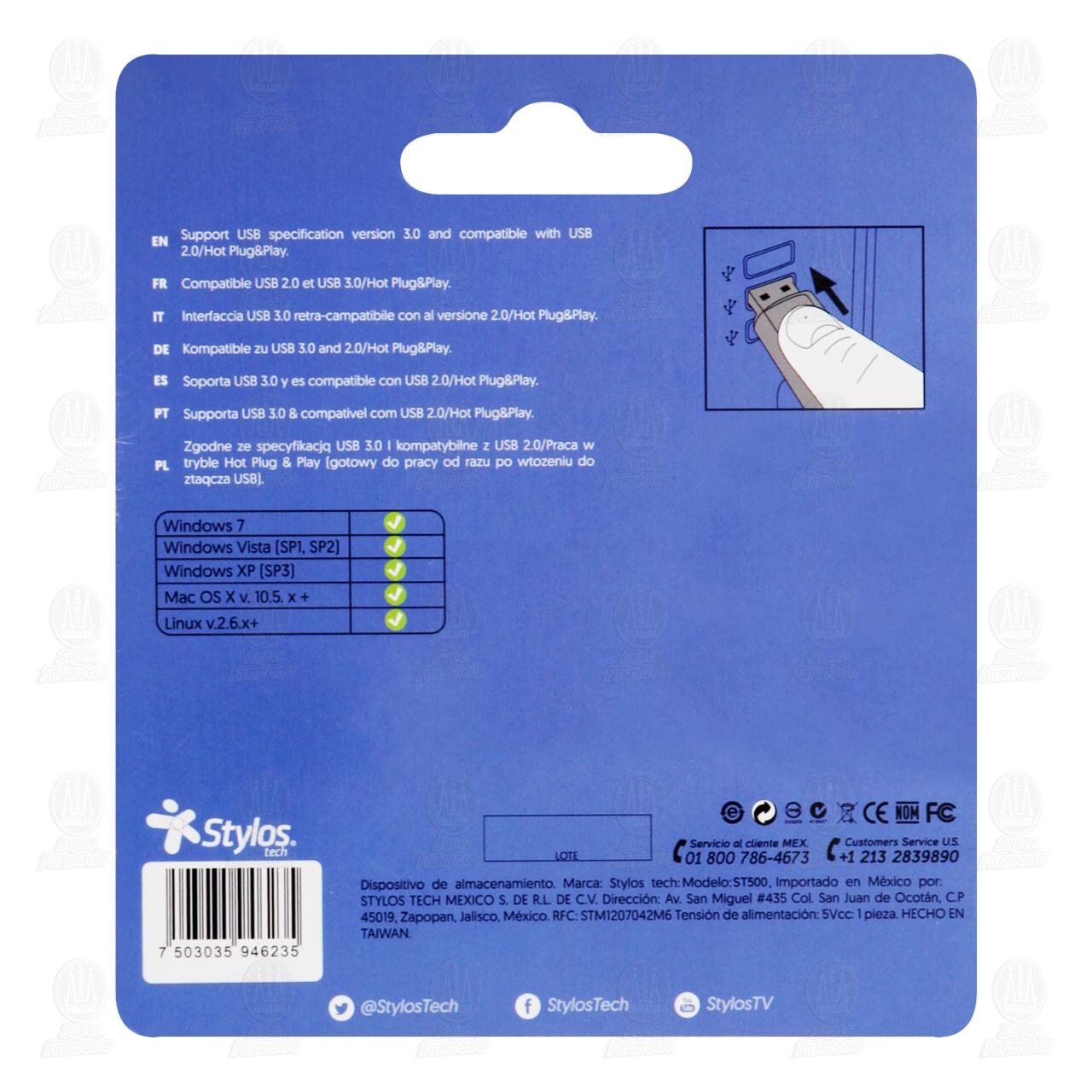 Memoria Stylos Tech USB Flash Drive 16 GB, 1 pz. image number 1