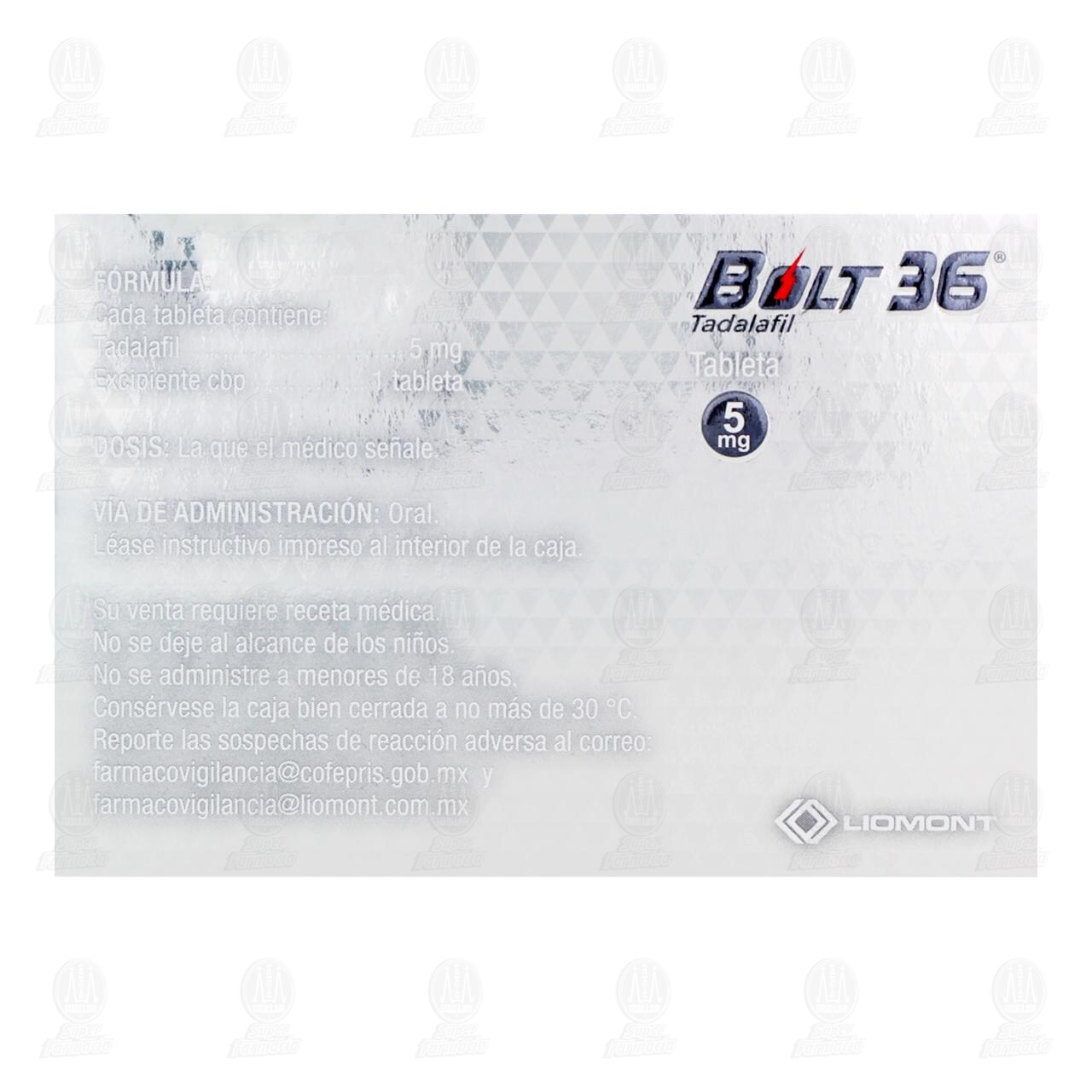 Bolt 36 5mg, 28 Tabletas. image number 2