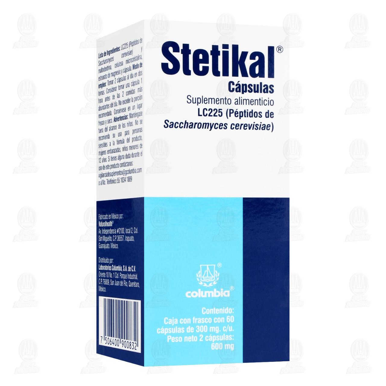 Stetikal 300 mg, 60 Cápsulas. image number 0