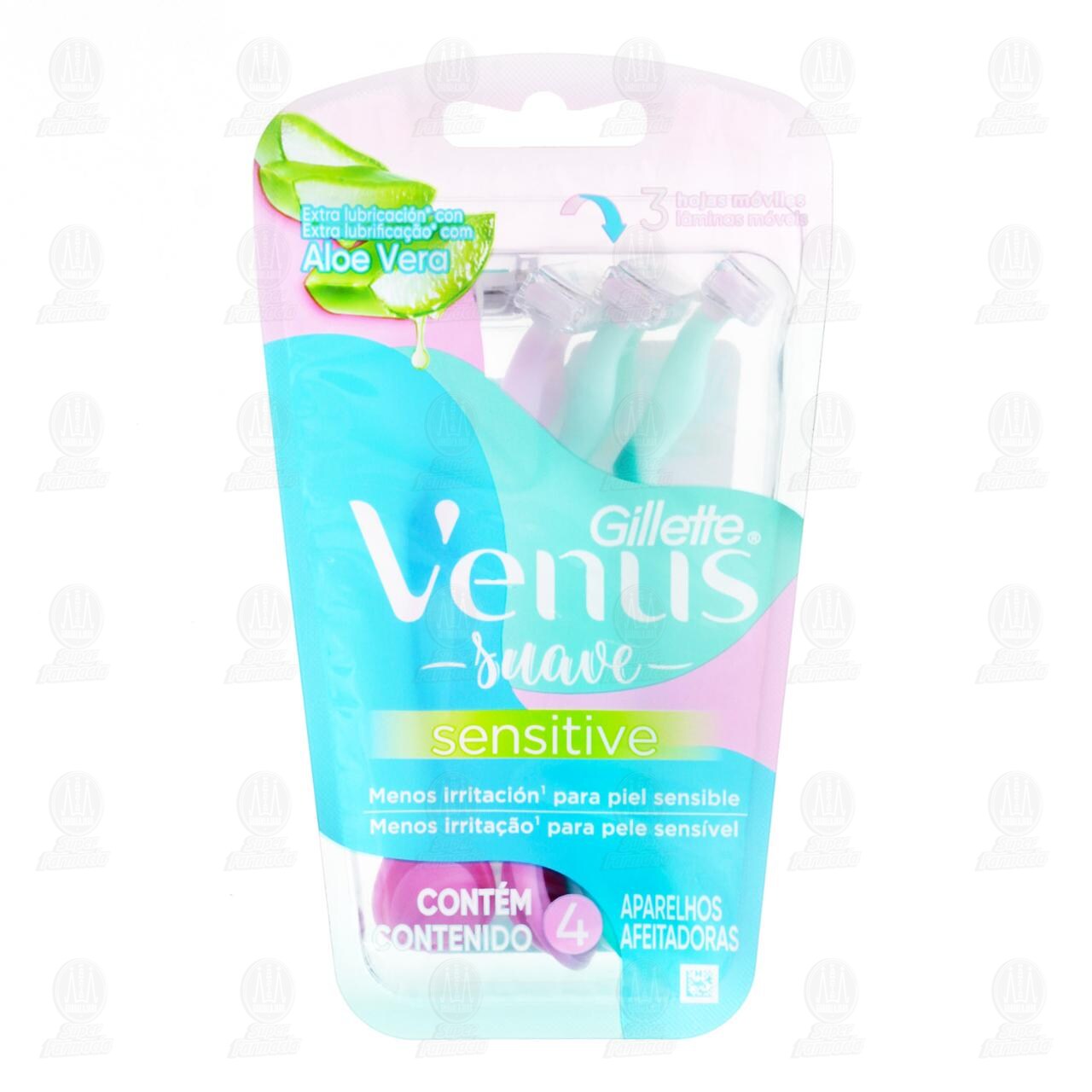 M&aacute;quina para Afeitar Gillette Venus Suave Sensitive, 4 pzas.