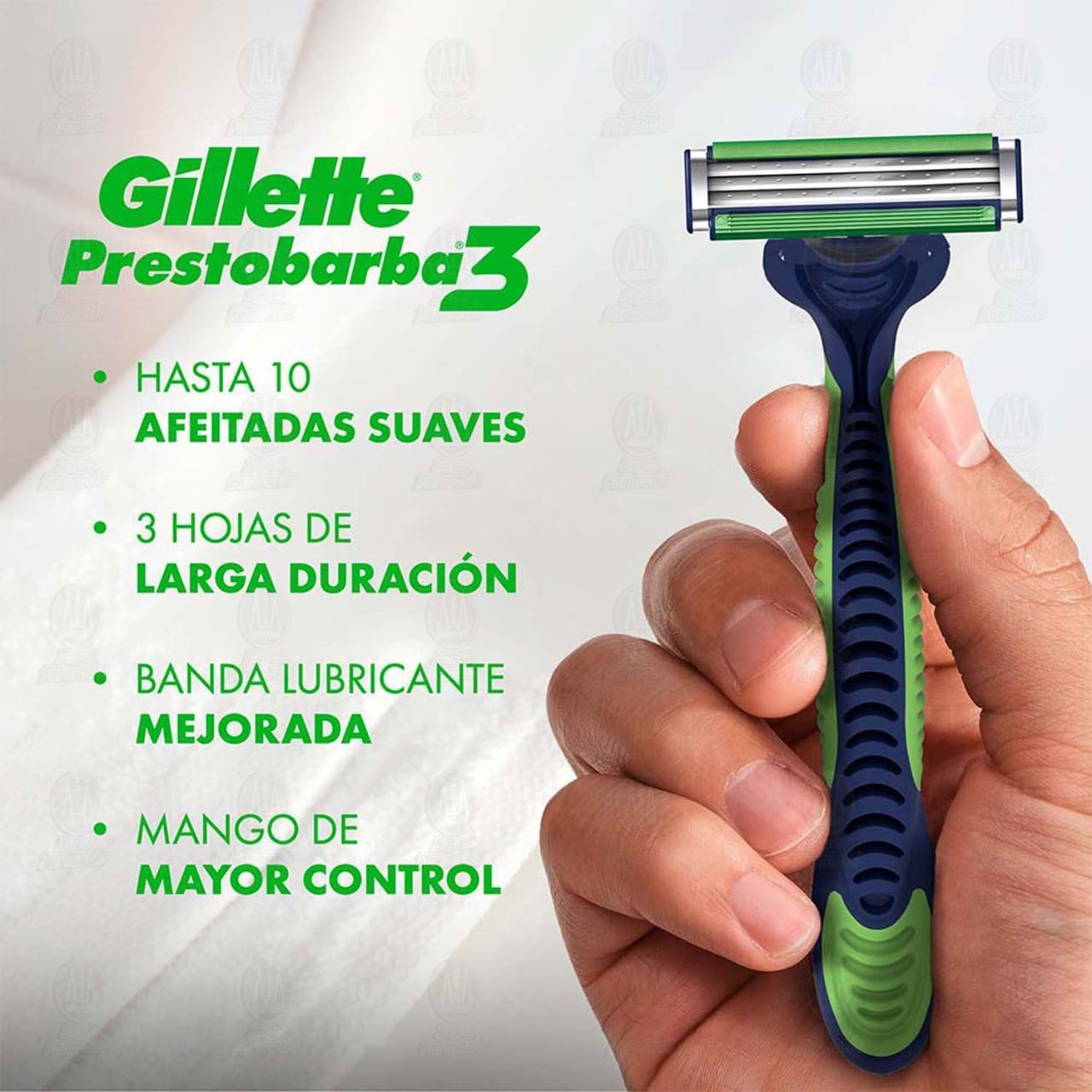 Máquina para Afeitar Gillette Prestobarba3 Sensitive desechable, 2 pzas. image number 2