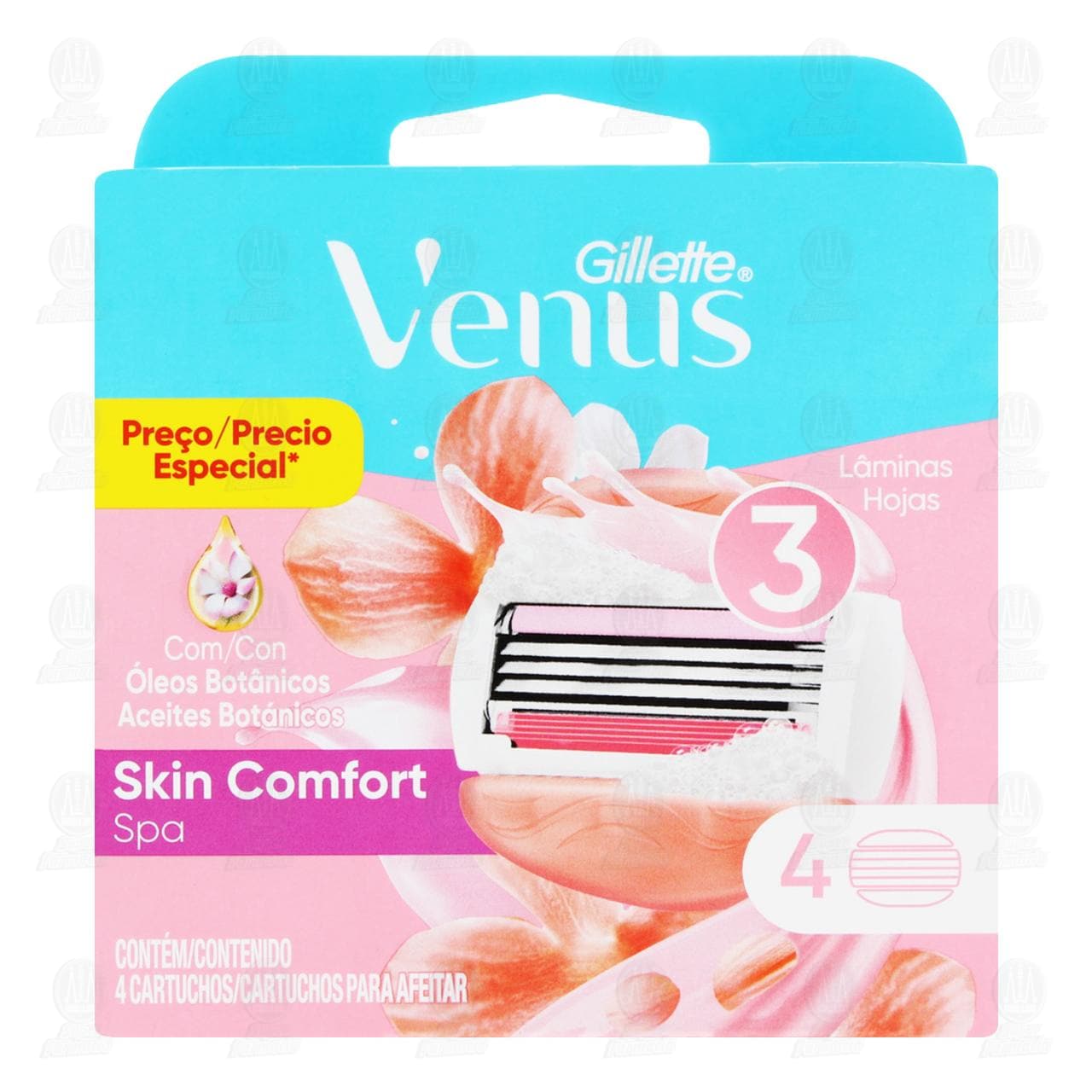 Cartucho Gillette Venus Skin Comfort Spa para afeitar, 4 pzas. image number 1