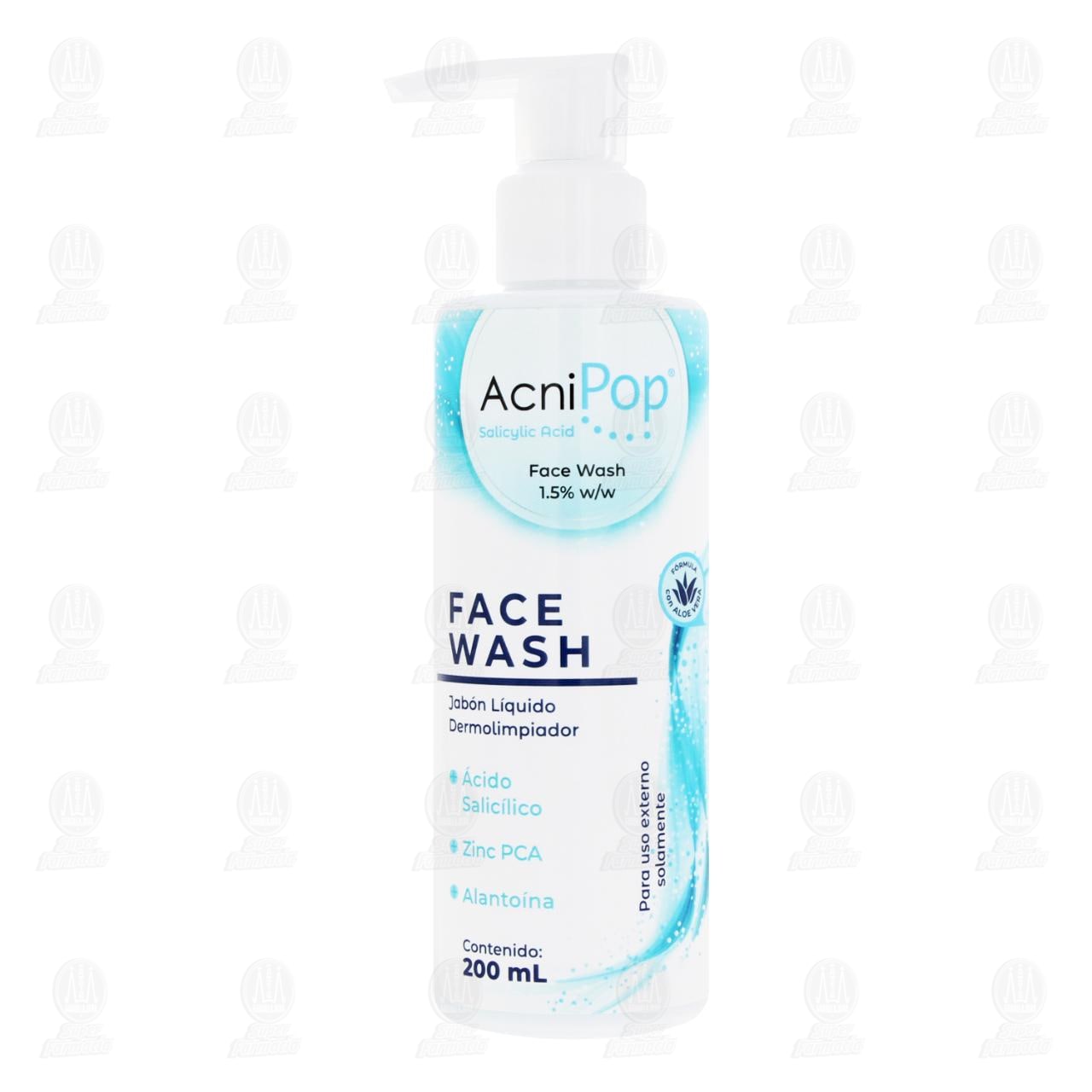 Jab&oacute;n L&iacute;quido AcniPop Dermolimpiador Face Wash, 200 ml. image number 1