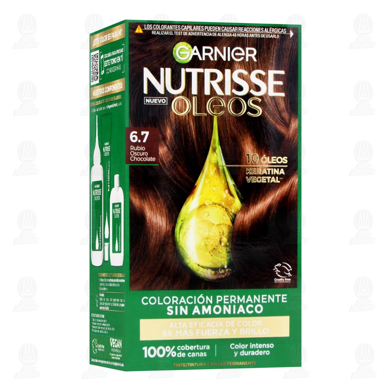 Tinte Garnier Nutrisse Oleos Color Rubio Oscuro Chocolate (6.7), 1 pz. image number 0