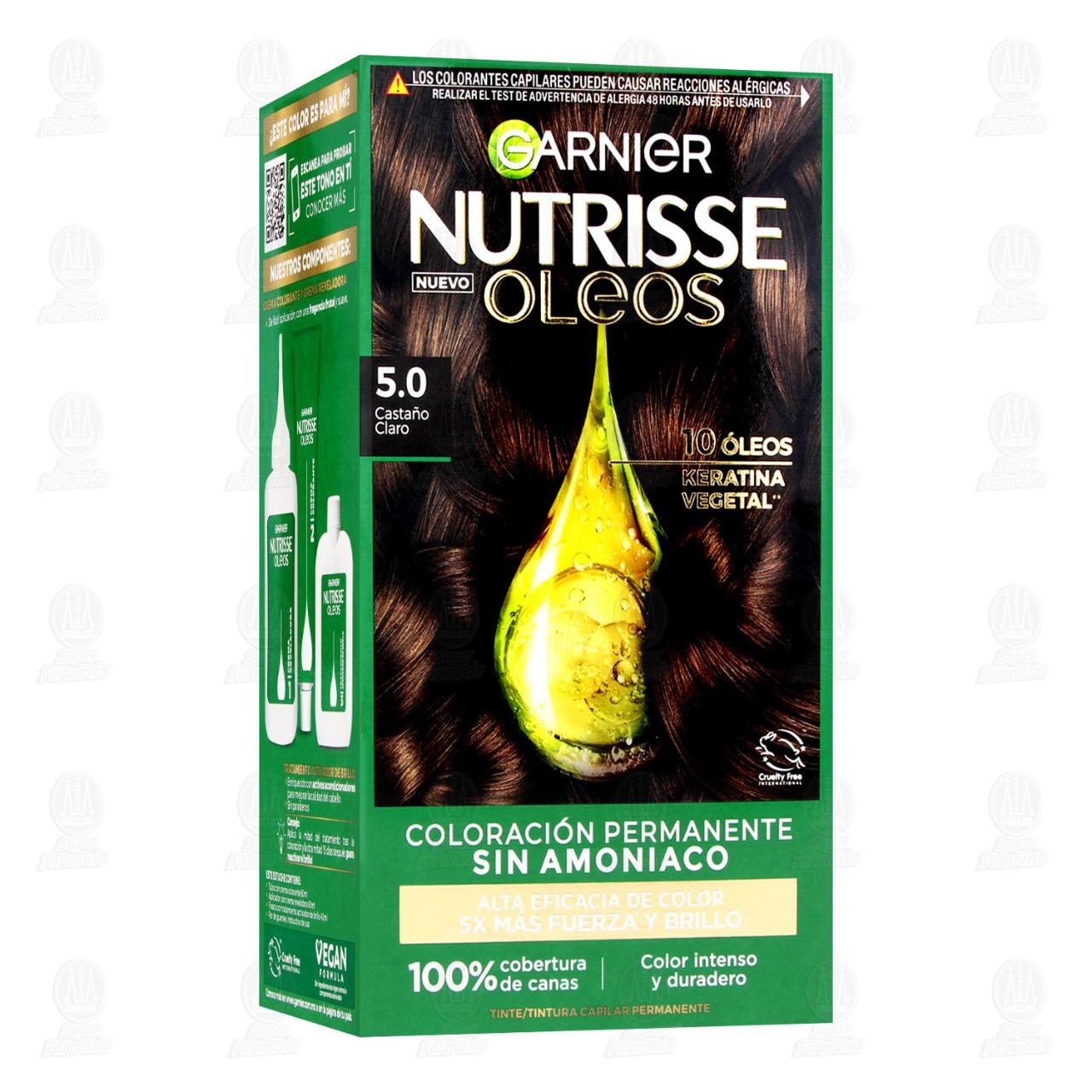 Tinte Garnier Nutrisse Oleos Color Casta&ntilde;o Claro (5.0), 1 pz. image number 0