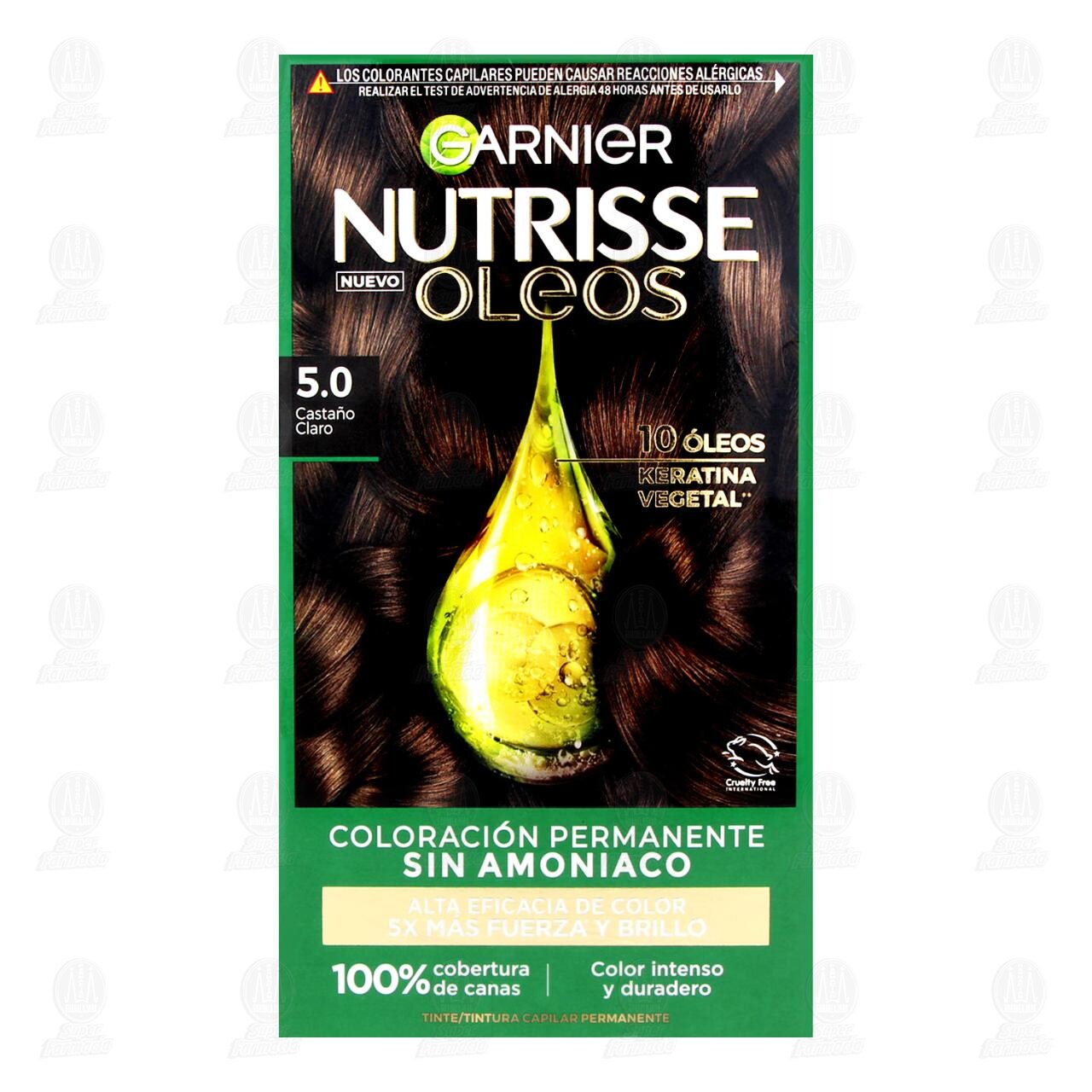 Tinte Garnier Nutrisse Oleos Color Casta&ntilde;o Claro (5.0), 1 pz. image number 1