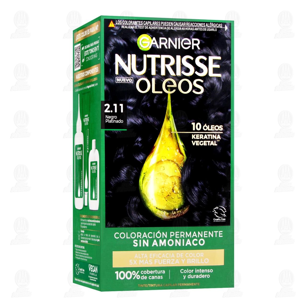 Imagen para Tinte Garnier Nutrisse Oleos Color Negro Platinado (2.11), 1 pz.
