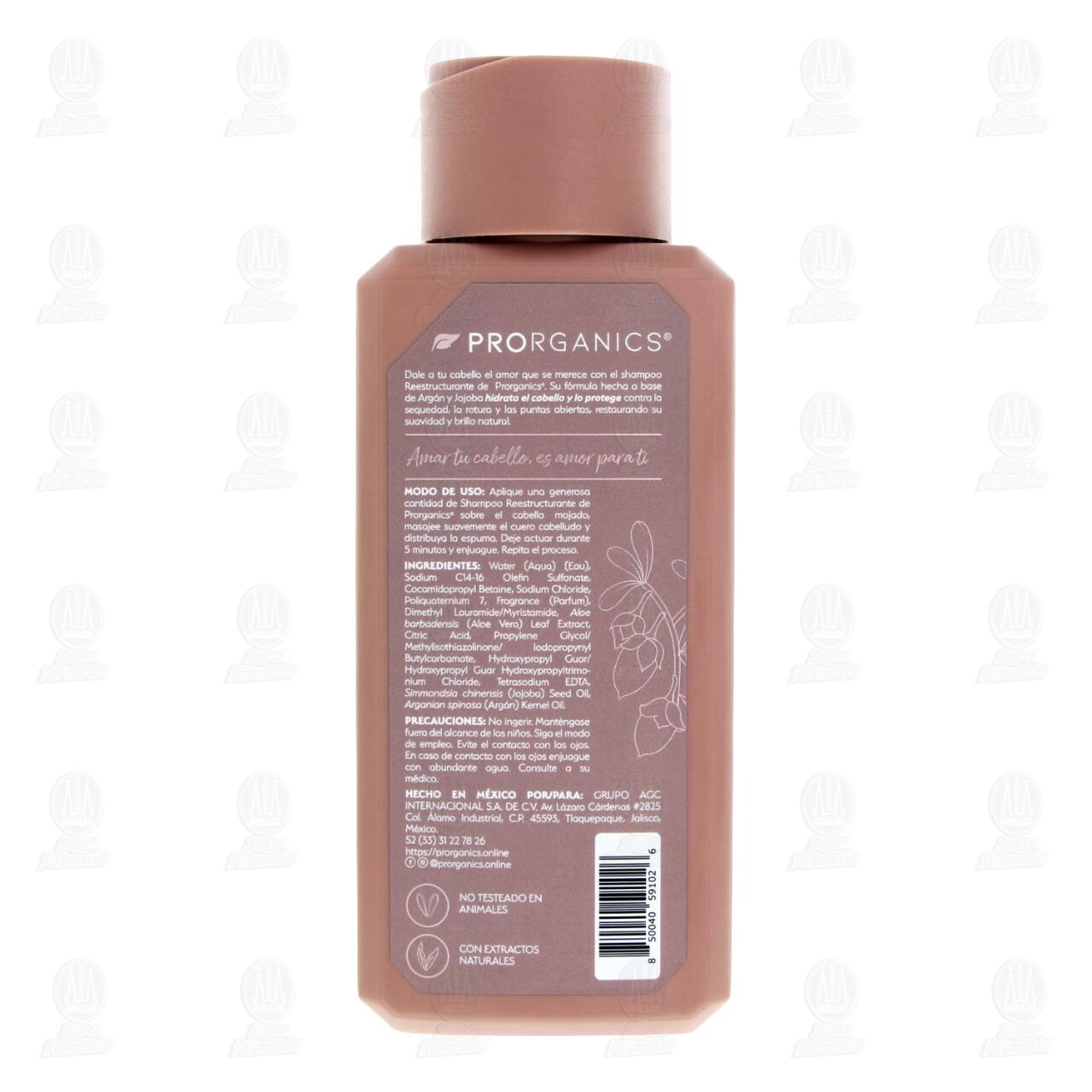 Shampoo Prorganics Reestructurante Arg&aacute;n + Jojoba, 400 ml. image number 2