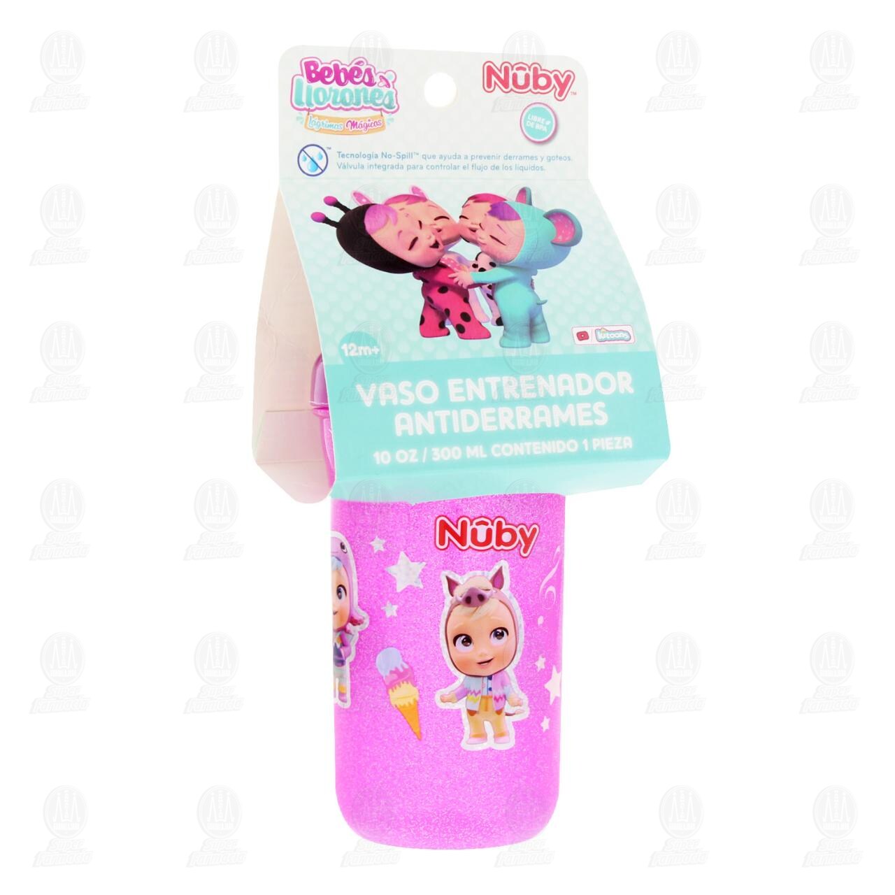 Vaso Entrenador Antiderrames Nuby Bebés Llorones, 1 pieza.