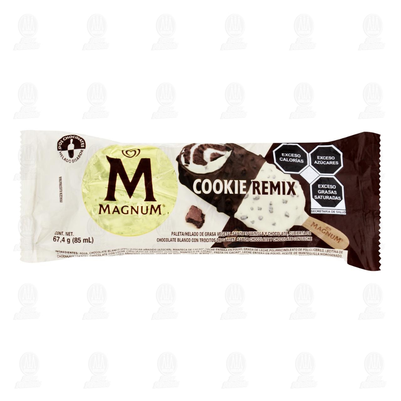 Paleta Helado Magnum Cookie Remix, 85 ml.