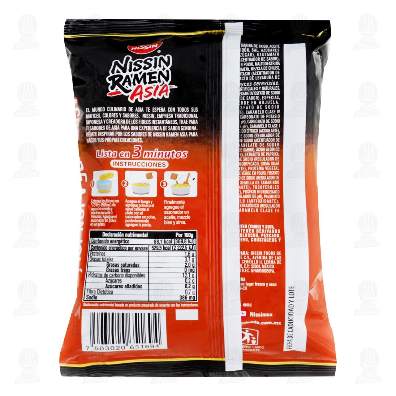 Pasta Nissin Ramen Asia Sabor Aceite de Ajonjol&iacute; Picante, 101 gr. image number 1