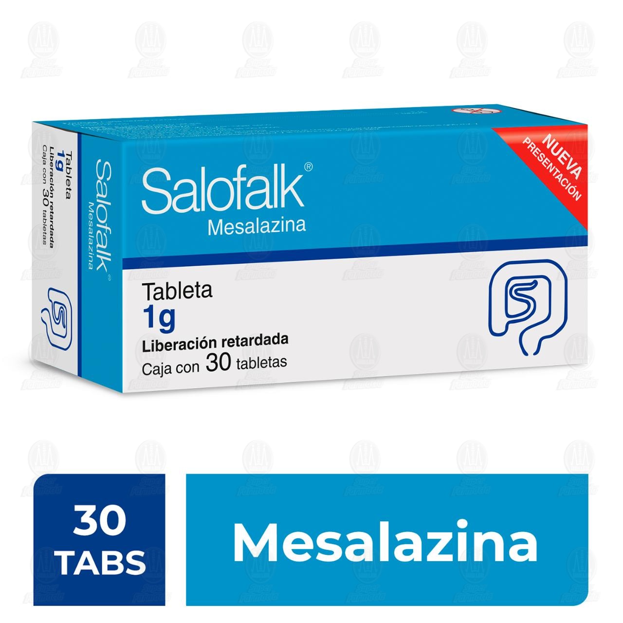 Salofalk 1 gr, 30 tabletas. image number 2