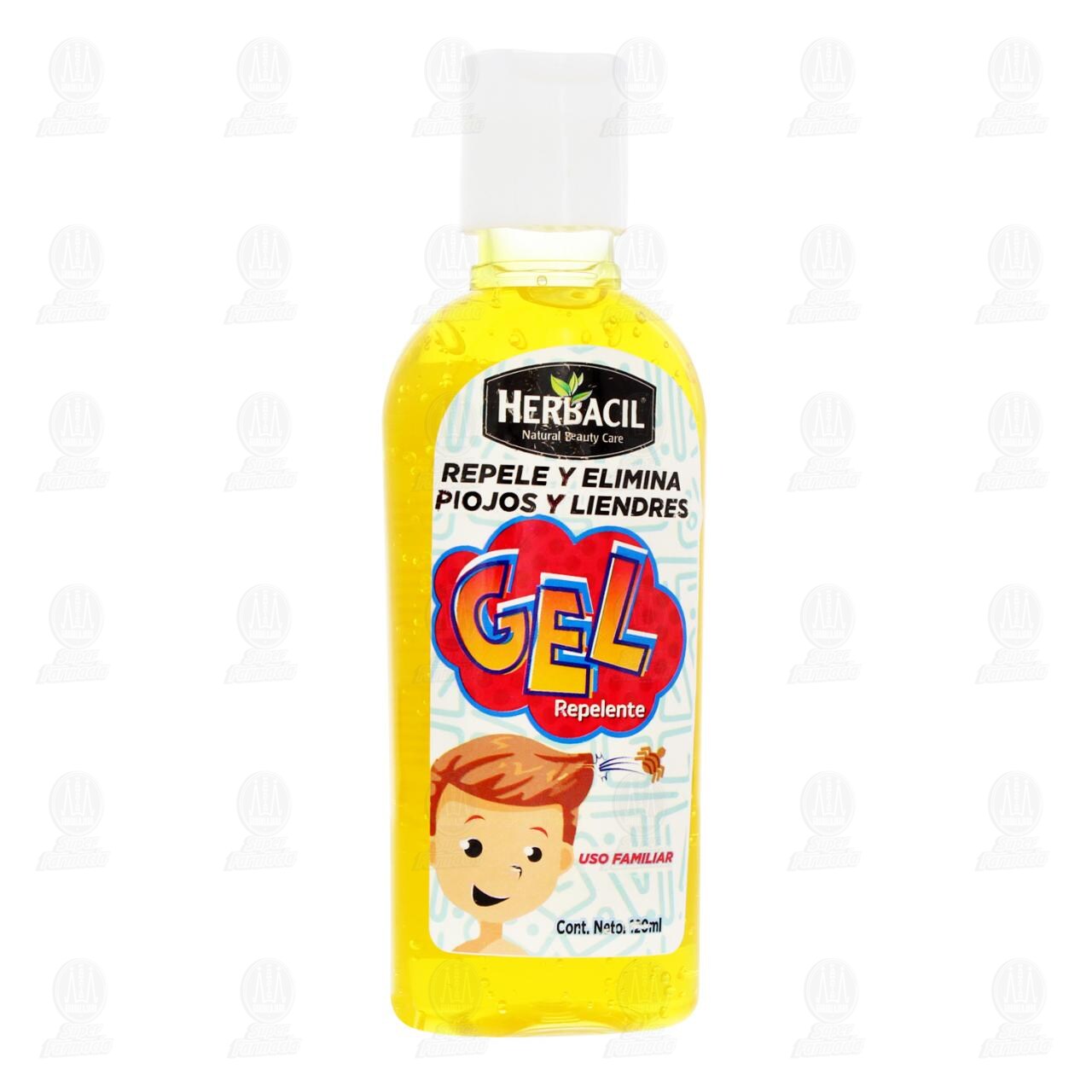 Gel Herbacil Repelente Elimina Piojos y Liendres, 120 ml.