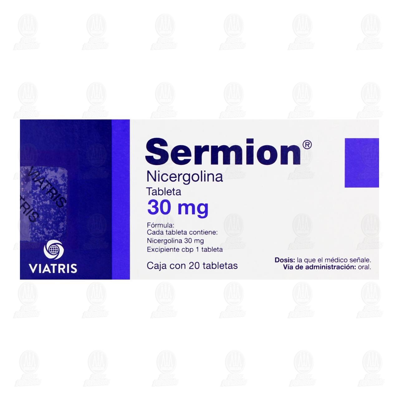 Sermion 30 mg, 20 Tabletas. image number 1
