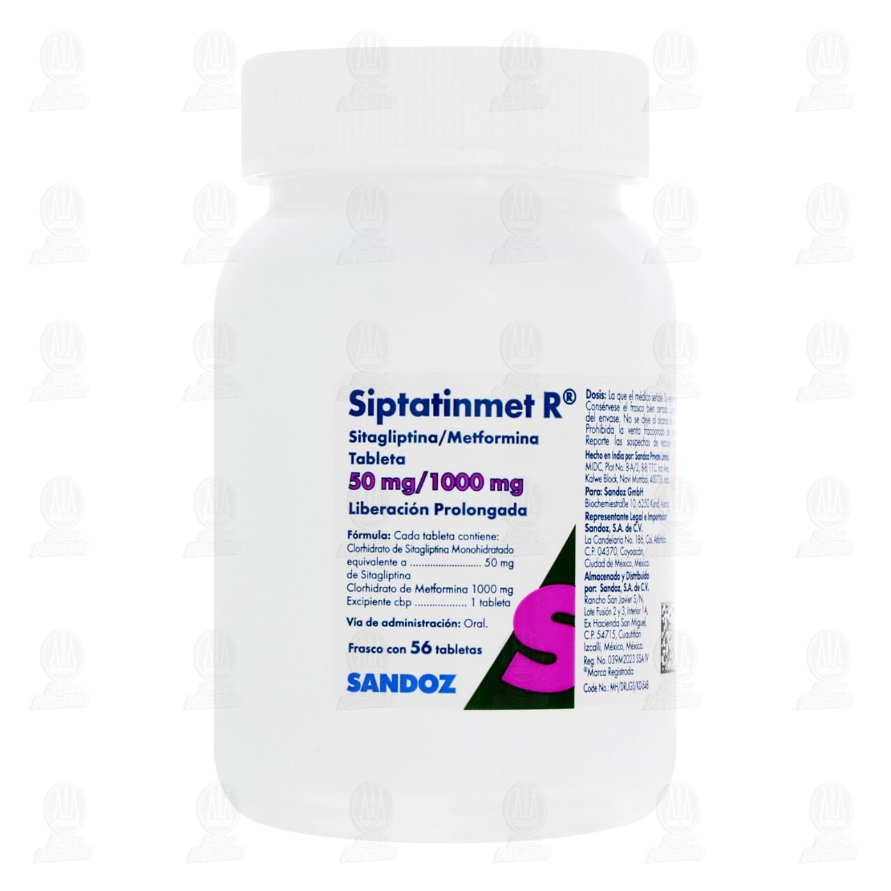 Siptatinmet R 50mg/1000mg, 56 Tabletas. image number 1