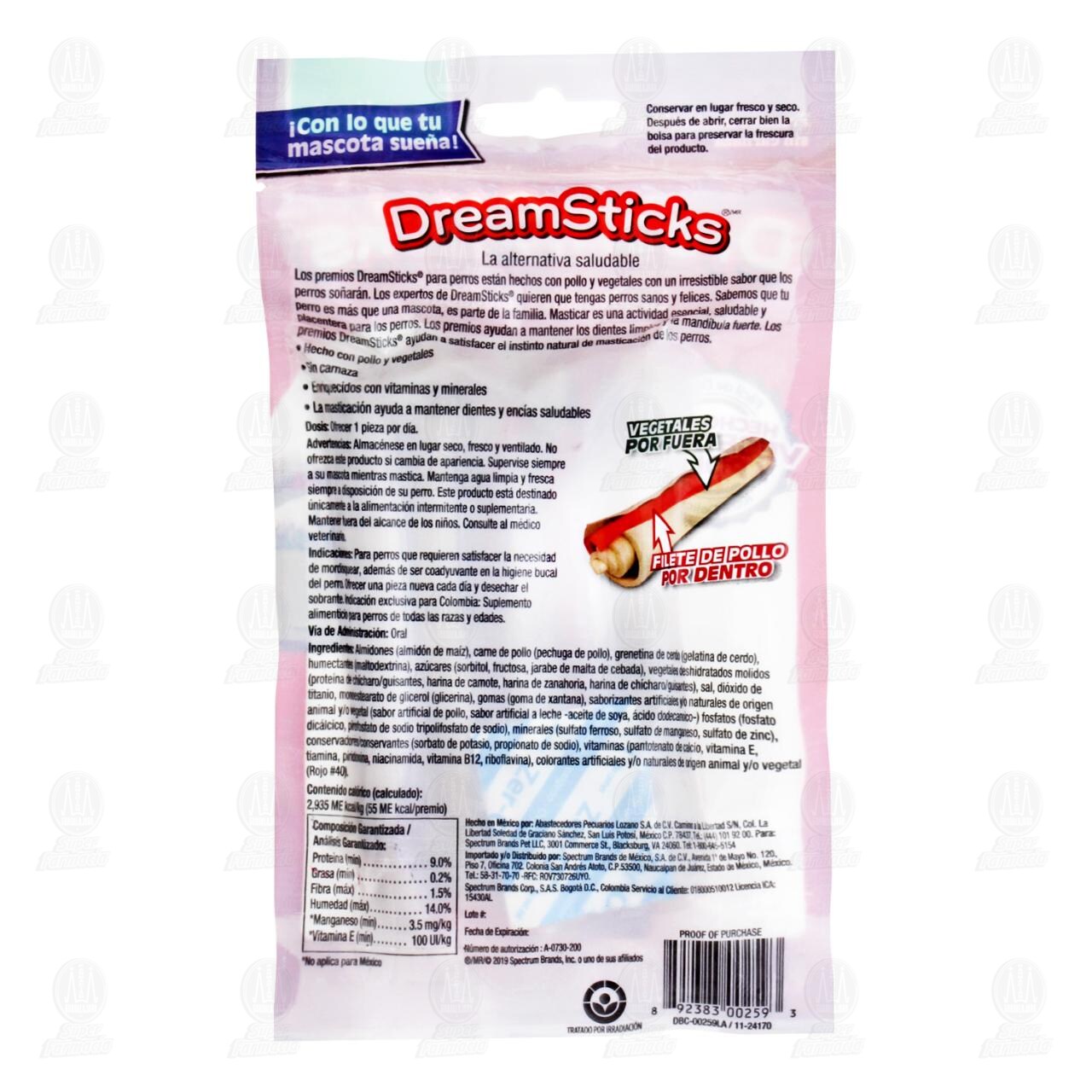 Premios Masticables para Perro Dream Sticks con Pollo y Vegetales, 92 gr. image number 1