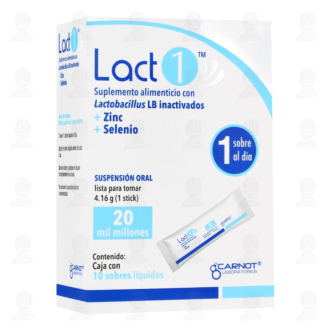 Suplemento Alimenticio Lact1 20 Mil Millones, 10 sobres. image number 0