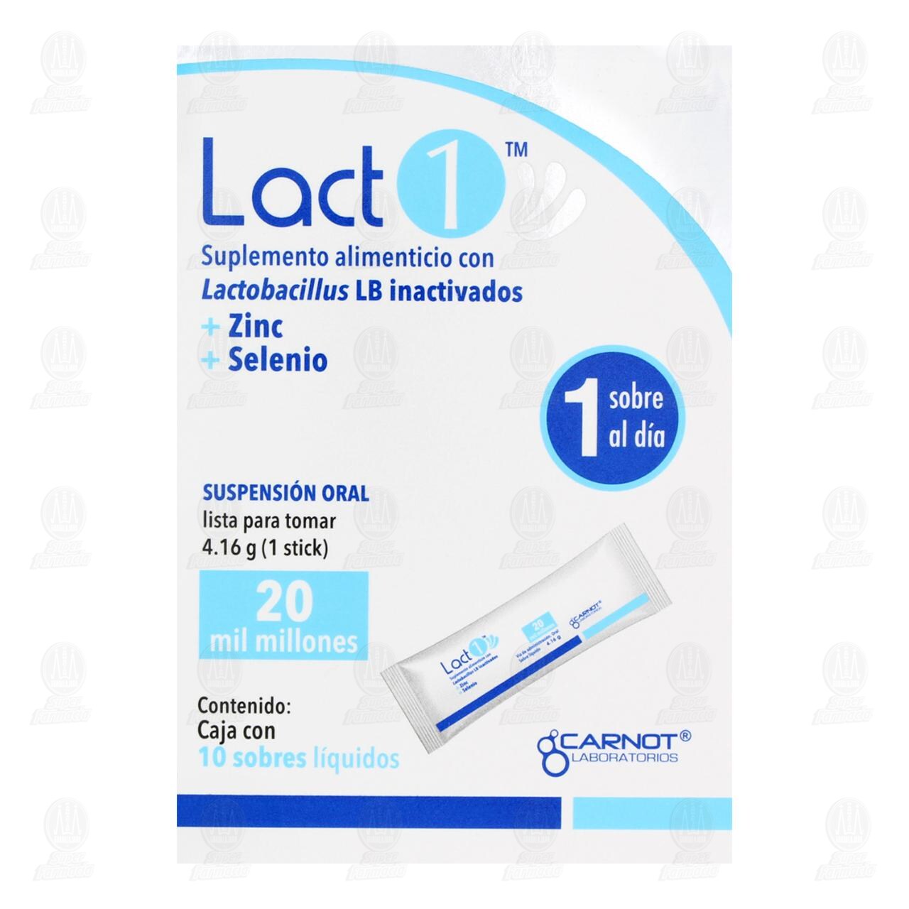 Suplemento Alimenticio Lact1 20 Mil Millones, 10 sobres. image number 1