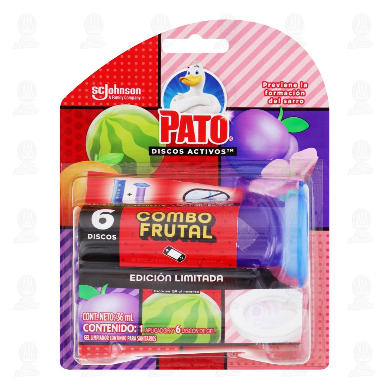 Imagen para Gel Limpiador Pato para Sanitarios Discos Activos Combo Frutal, 1 pz.