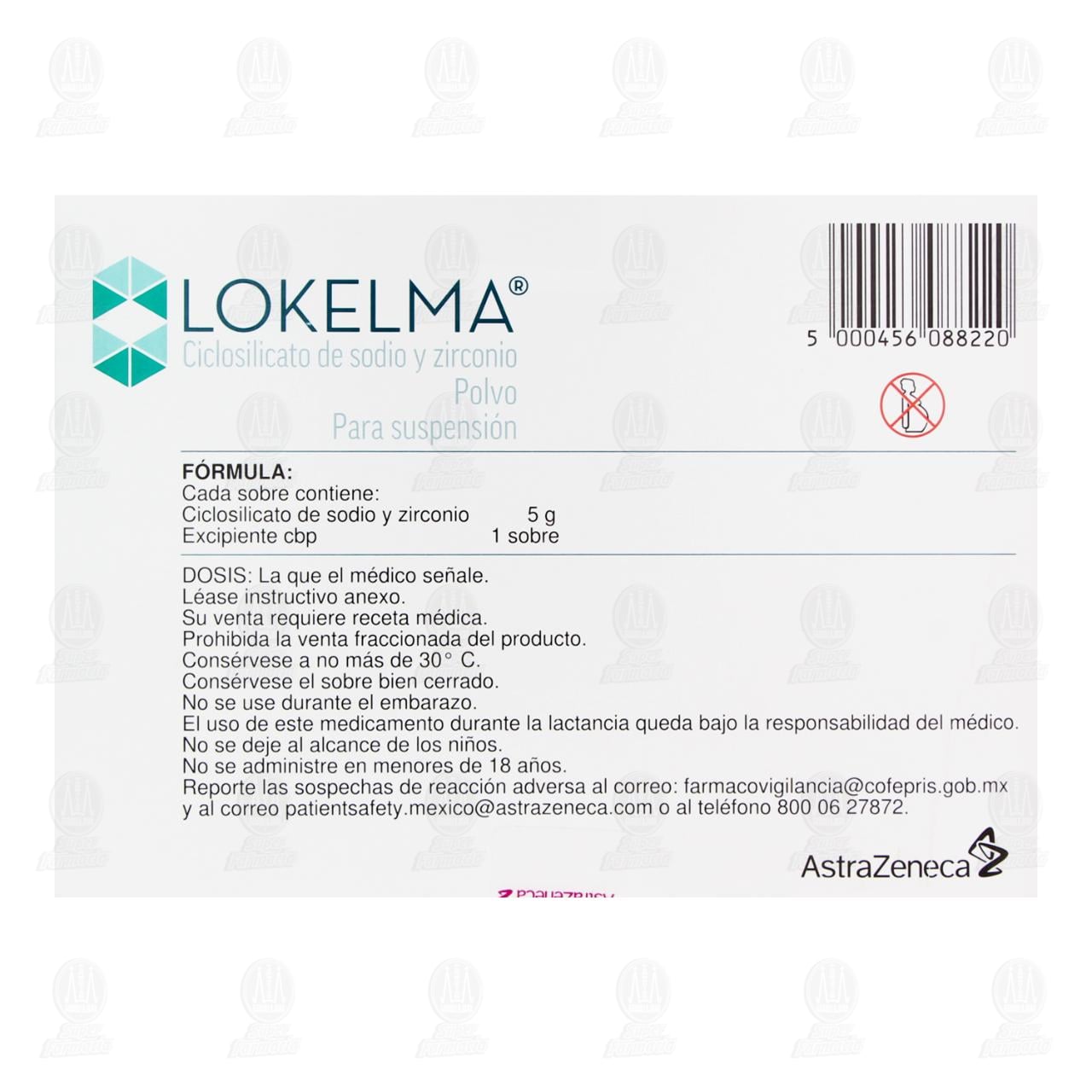 Lokelma 5 gr Polvo para Suspensi&oacute;n, 30 Sobres. image number 2