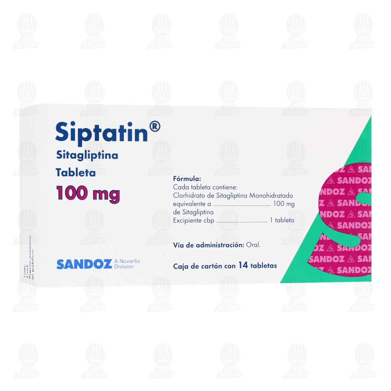 Siptatin 100 mg, 14 Tabletas. image number 0
