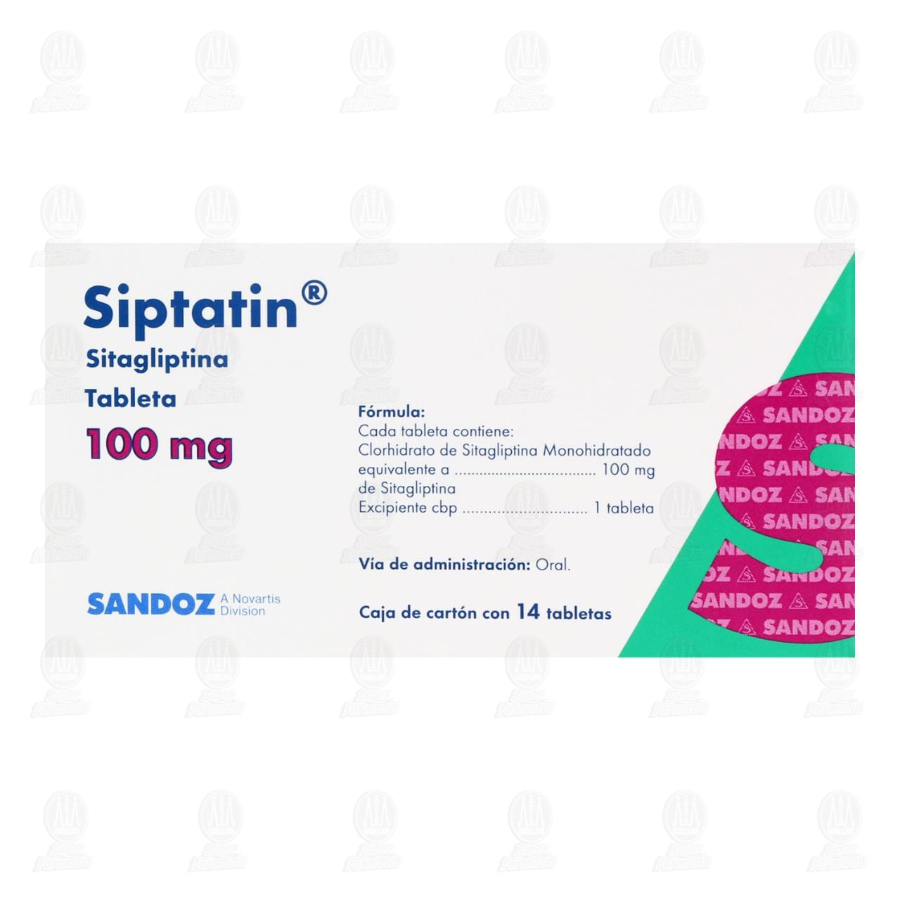 Siptatin 100 mg, 14 Tabletas. image number 1