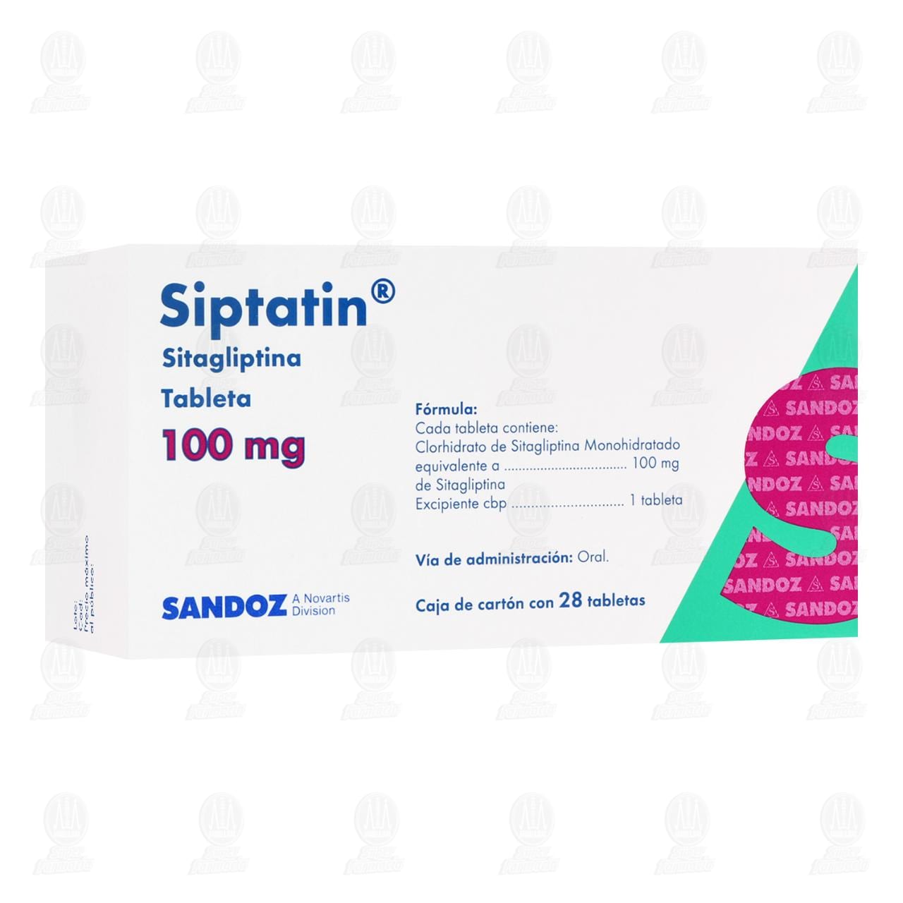 Imagen para Siptatin 100 mg, 28 Tabletas.