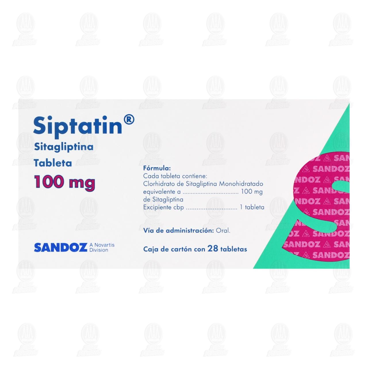 Siptatin 100 mg, 28 Tabletas. image number 1