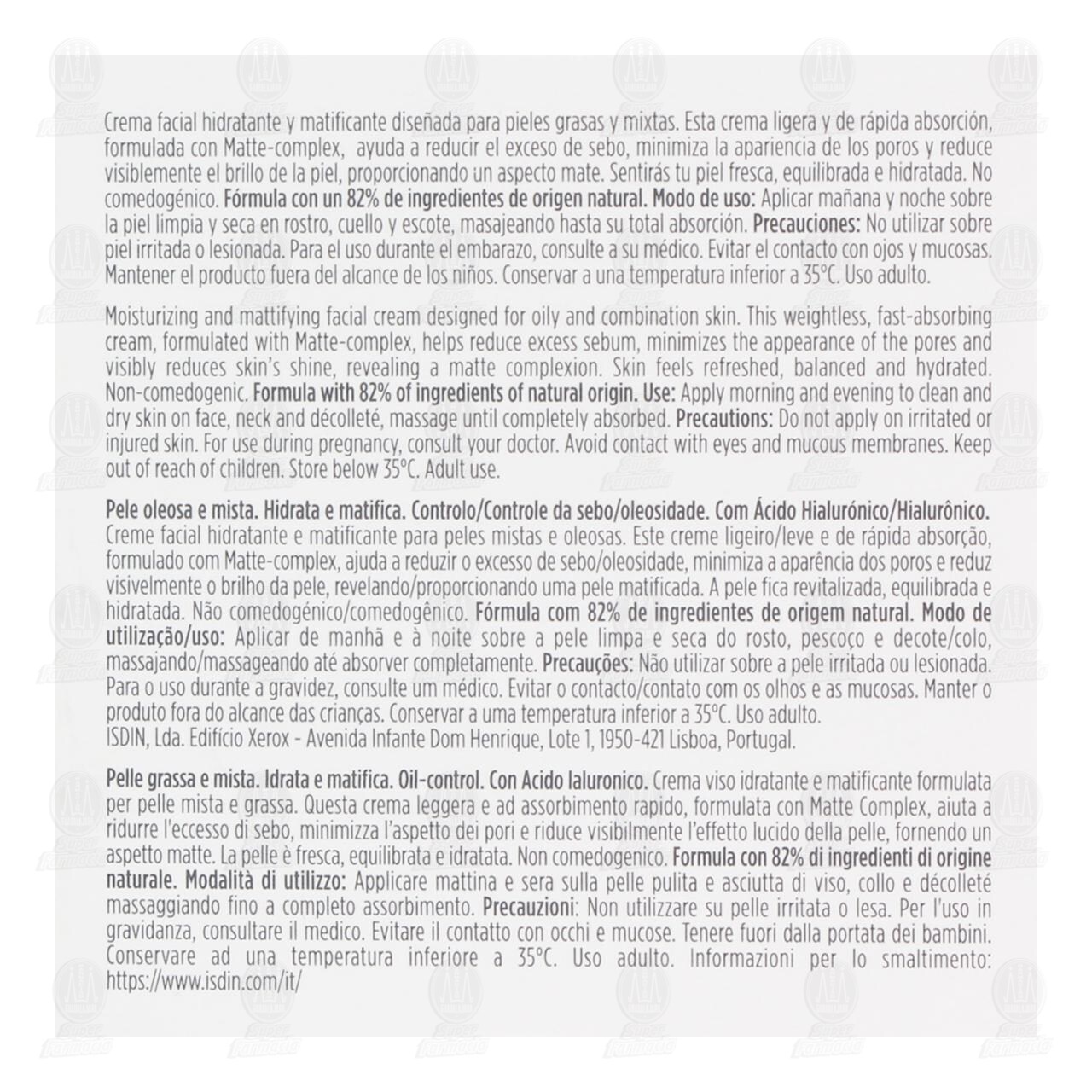 Isdin Prevent Hyaluronic Moisture Cream Oily & Combinati&oacute;n Skin, 50 gr. image number 2