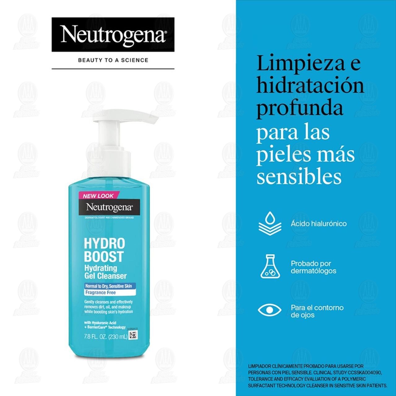 Gel Limpiador Neutrogena Hydro Boost Facial, 230 ml. image number 3
