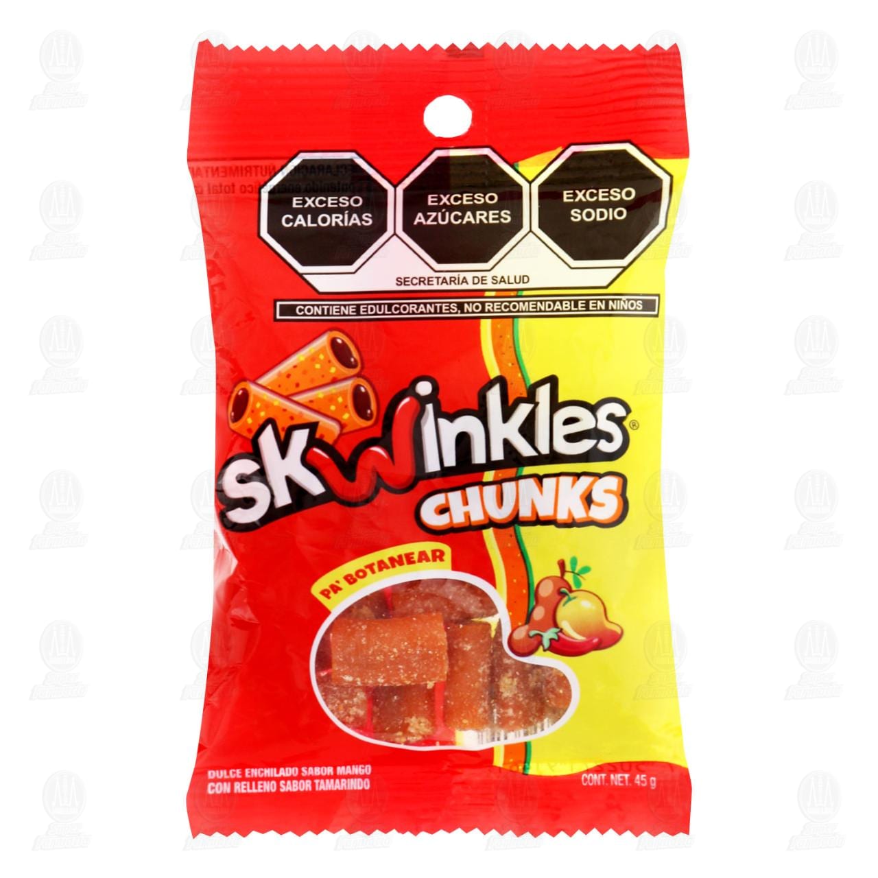 Imagen para Dulce Enchilado Skwinkles Chunks Sabor Mango con Relleno de Tamarindo, 45 gr.