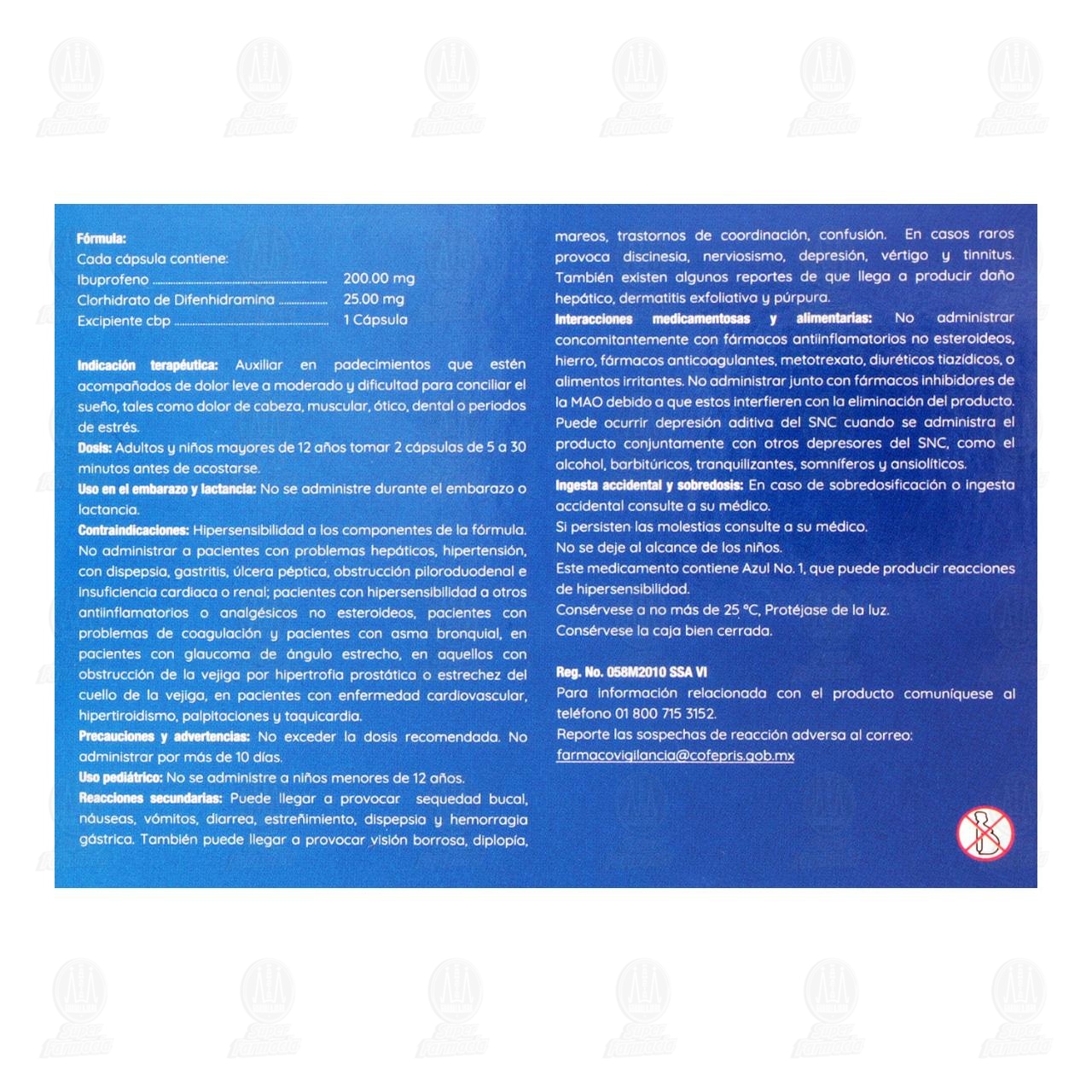 Eufenil Nite 200mg/25mg, 10 C&aacute;psulas. image number 2