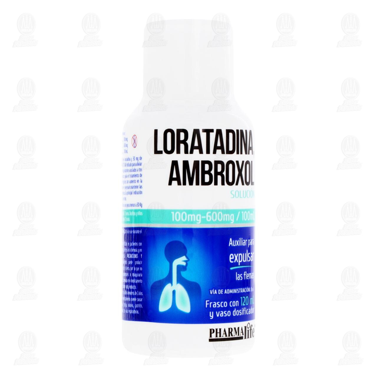 Loratadina Ambroxol 100mg/600mg/100ml, 120 ml Pharmalife.
