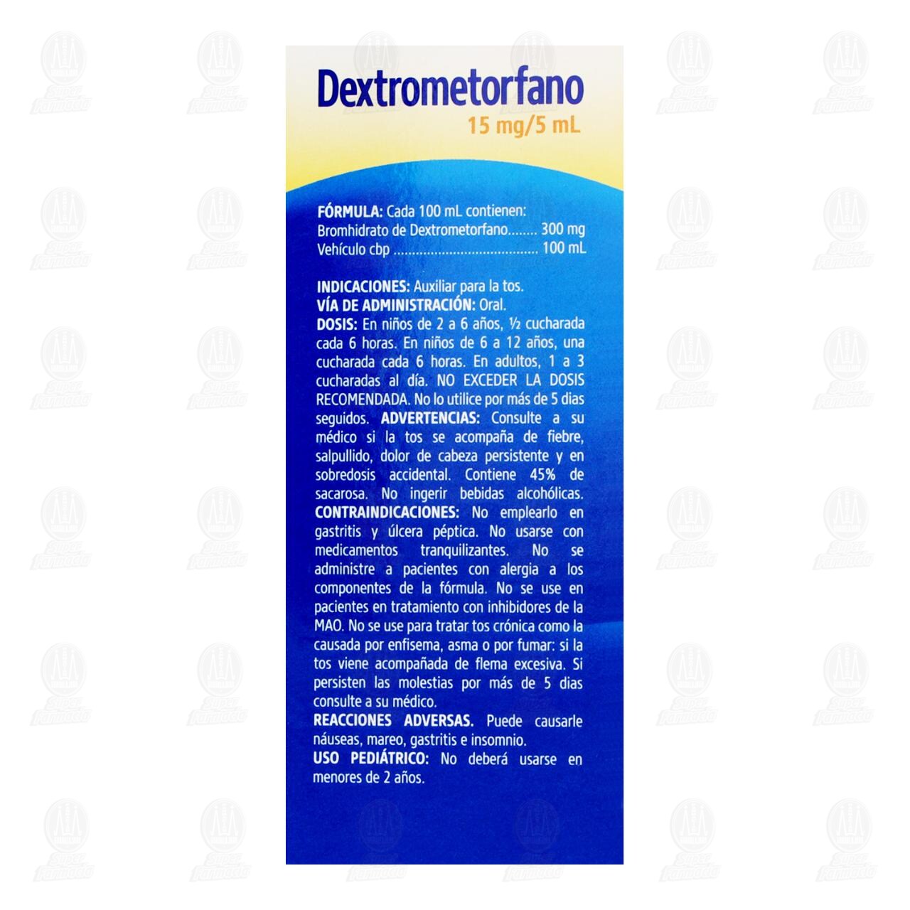 Dextrometorfano 15mg/5ml, 120 ml Pharmalife. de PHARMALIFE | Farmacias ...