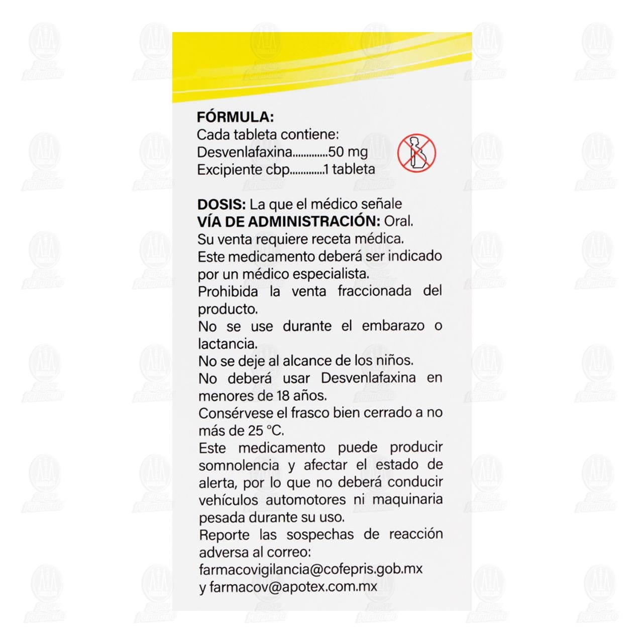 Desvenlafaxina 50 mg, 30 Tabletas Pharmalife. image number 2