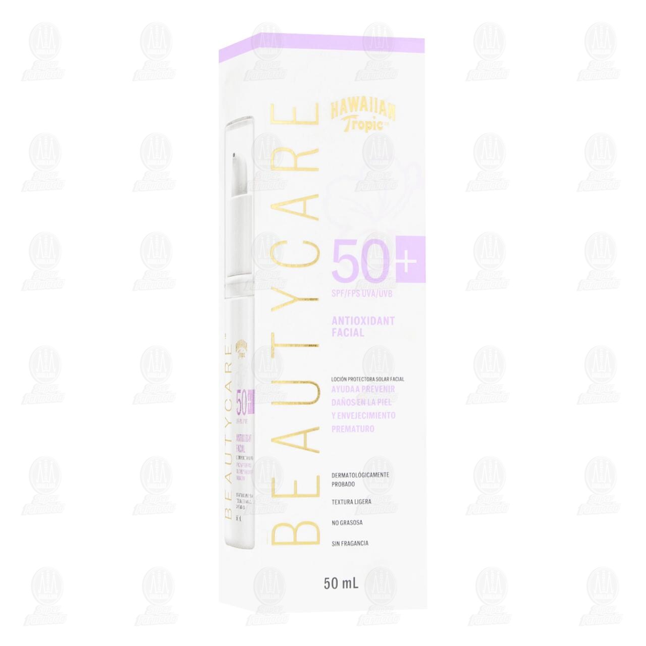 Loci&oacute;n Protectora Hawaiian Tropic Beautycare Facial 50+SPF para Antioxidant Facial, 50 ml. image number 0