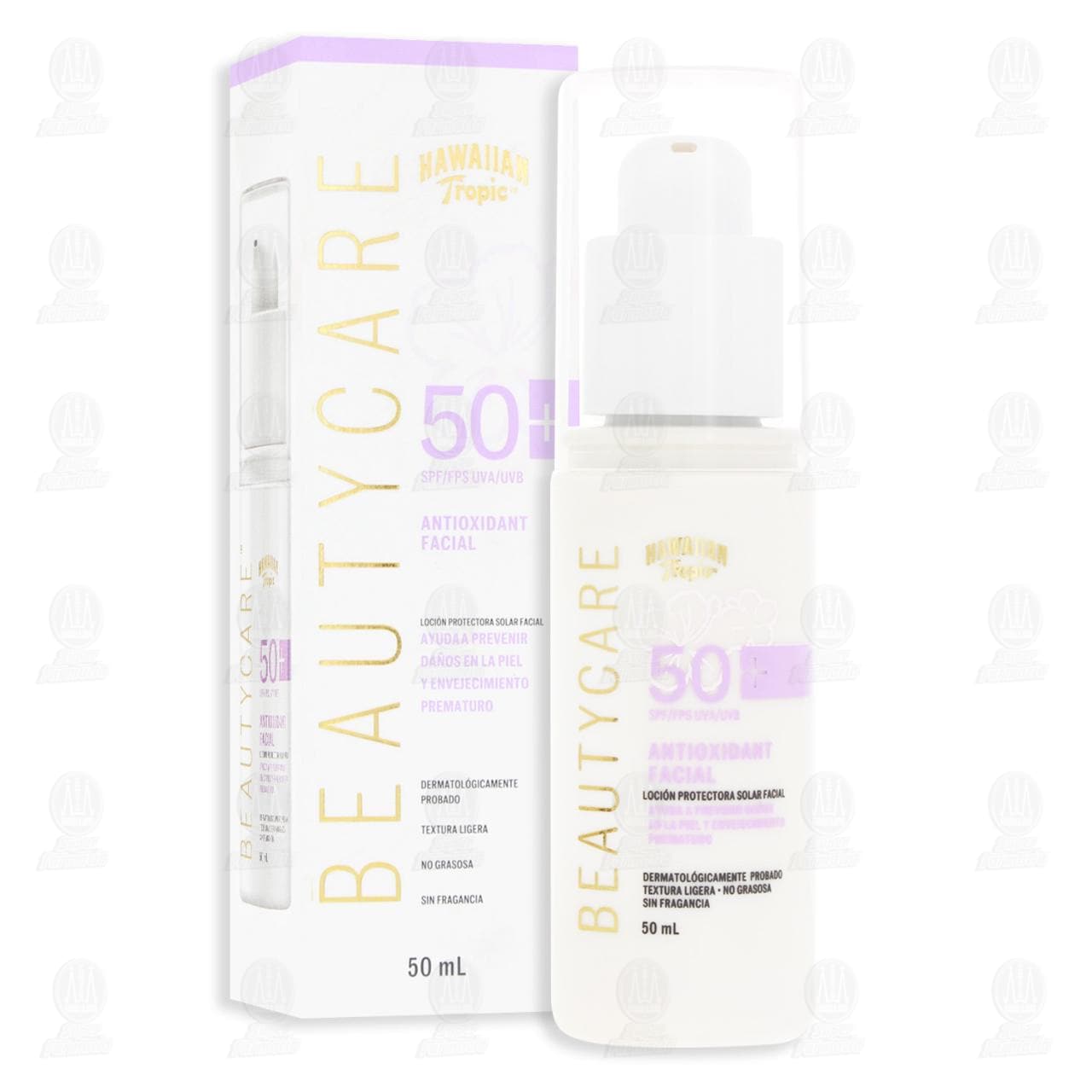 Loci&oacute;n Protectora Hawaiian Tropic Beautycare Facial 50+SPF para Antioxidant Facial, 50 ml. image number 3