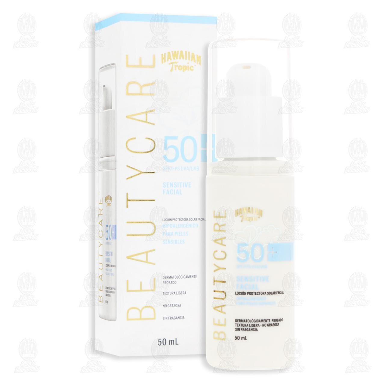 Loci&oacute;n Protectora Hawaiian Tropic Beautycare Facial 50+SPF para Pieles Sensibles, 50 ml. image number 3