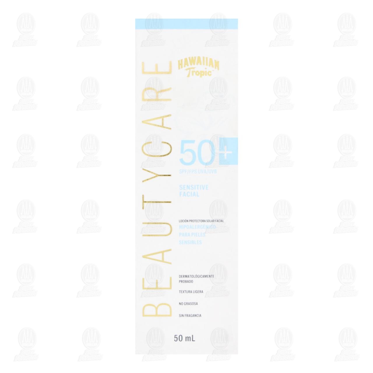 Loci&oacute;n Protectora Hawaiian Tropic Beautycare Facial 50+SPF para Pieles Sensibles, 50 ml. image number 1