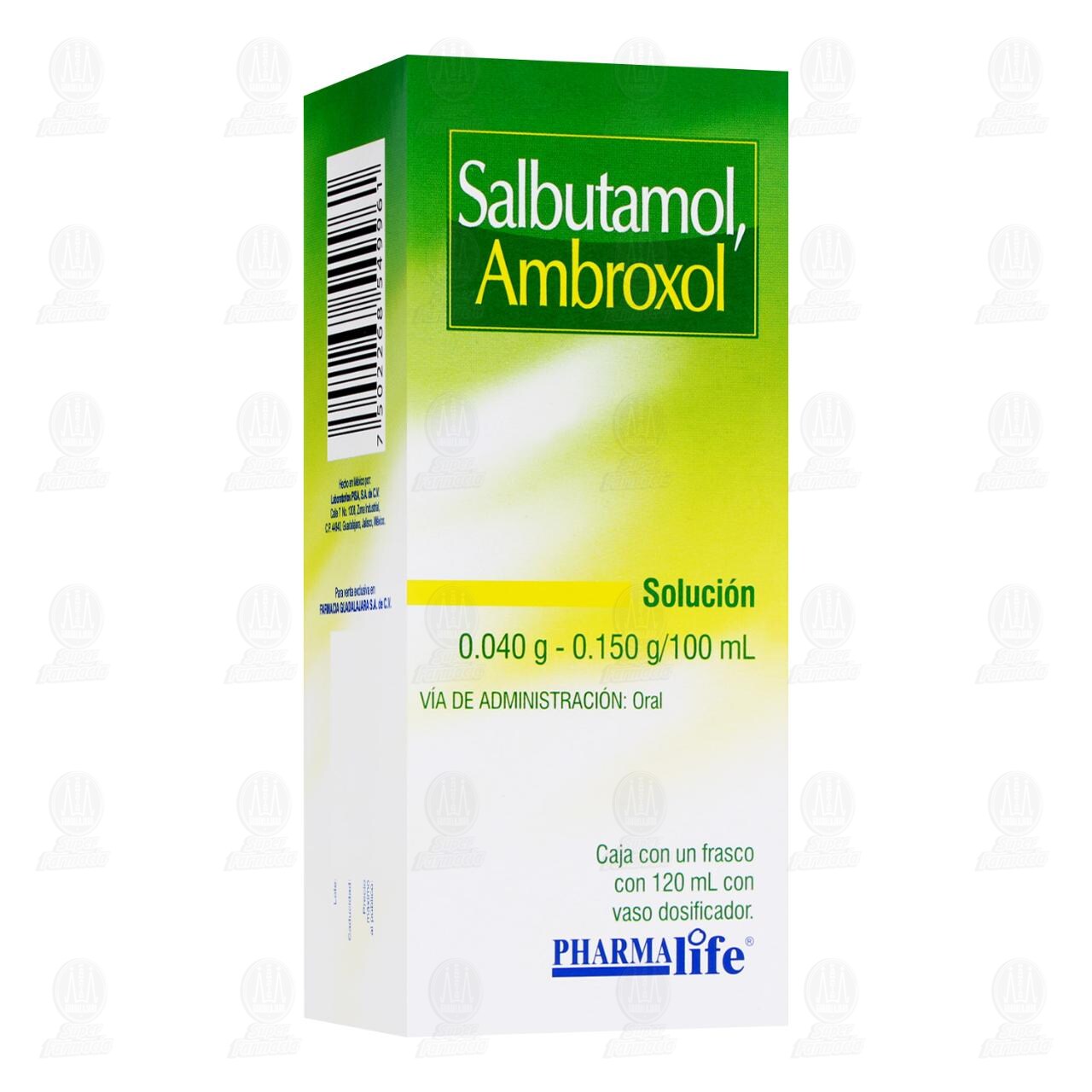 Salbutamol Ambroxol 0.040gr/0.150gr/100ml, 120 ml Pharmalife. image number 0