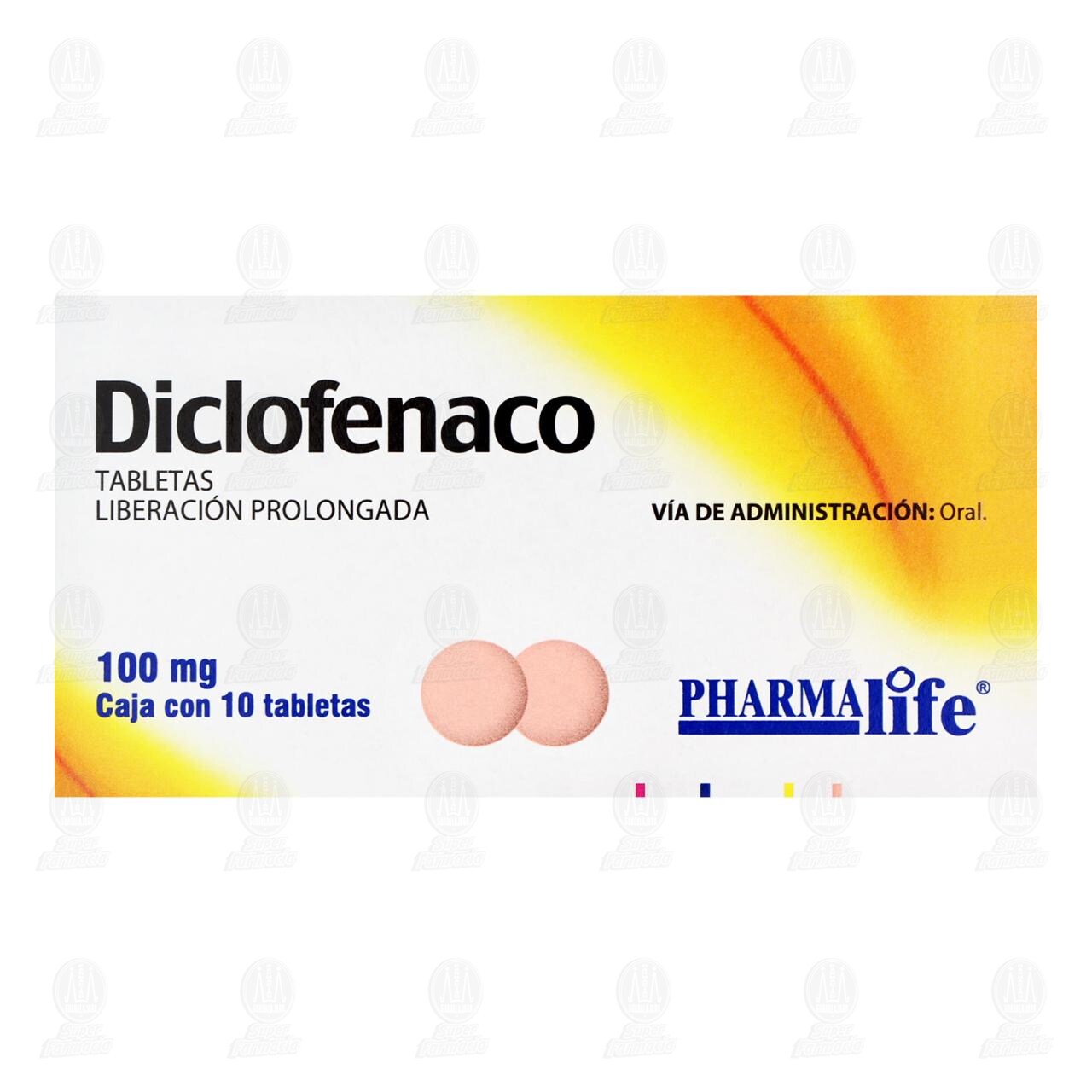 Diclofenaco 100 mg, 10 Tabletas Pharmalife. image number 1