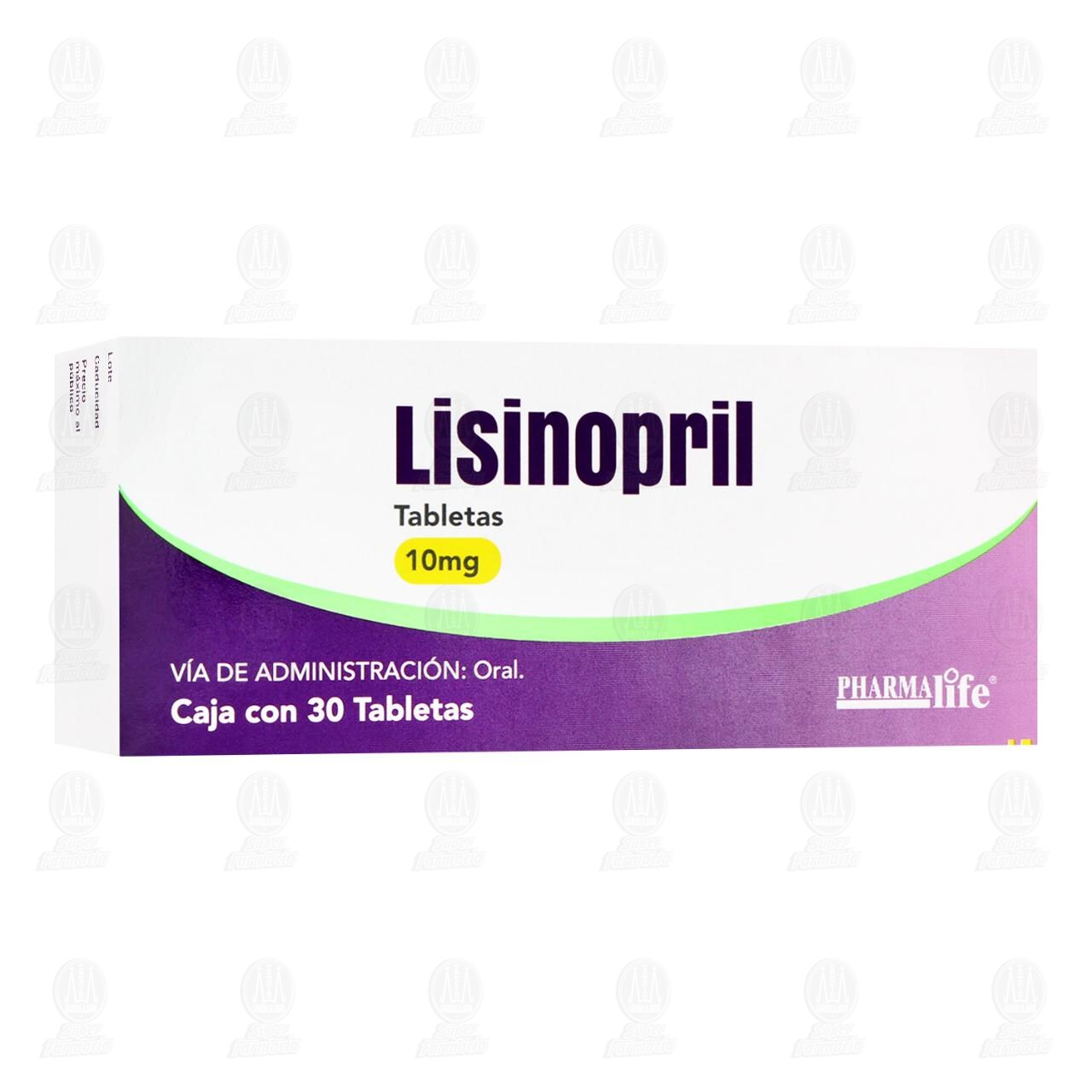 Lisinopril 10 mg, 30 Tabletas Pharmalife. image number 0