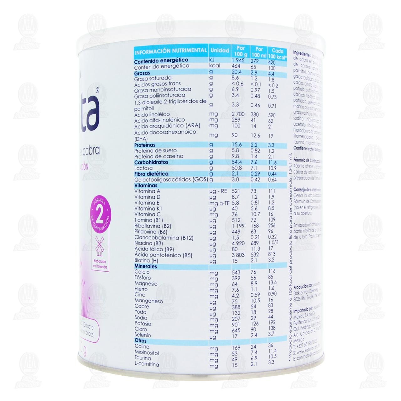 F&oacute;rmula Infantil Kabrita 2 (Edad 6 a 12 Meses), 800 gr. image number 2