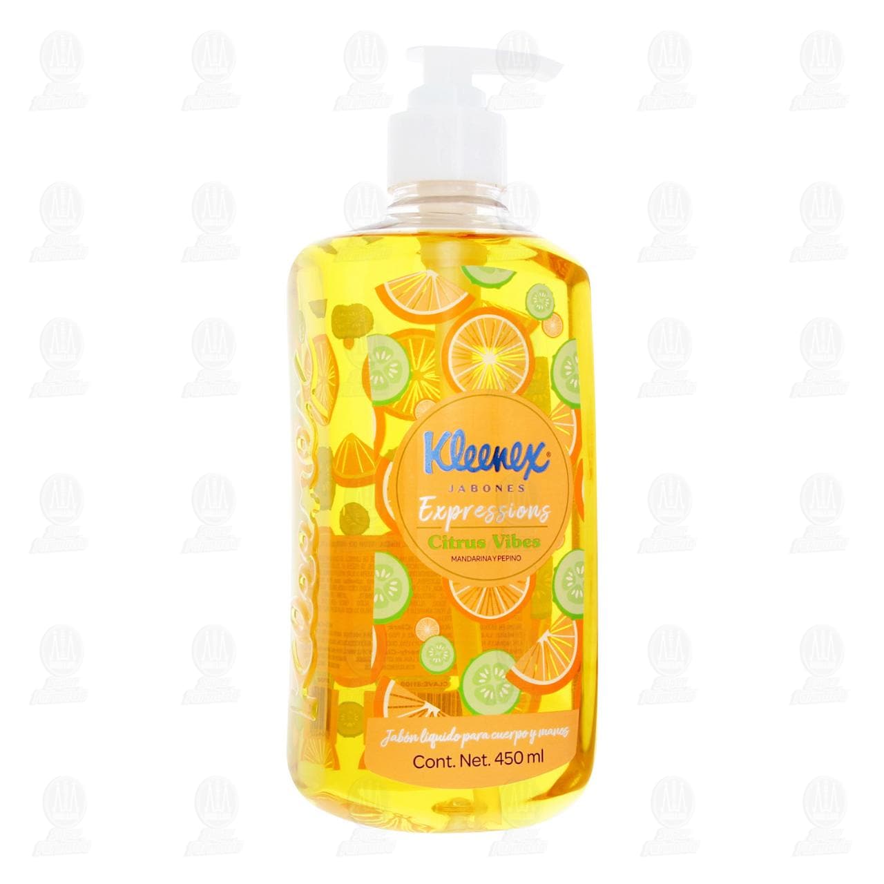 Imagen para Jabón Líquido Kleenex para Cuerpo y Manos Expressions Citrus Vibes Mandarina y Pepino, 450 ml.